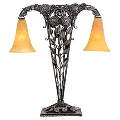 Vintage Lamp by Edgar Brandt and Daum Nancy