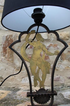 Lamp By Edgar Brandt In Art Deco Wrought Iron