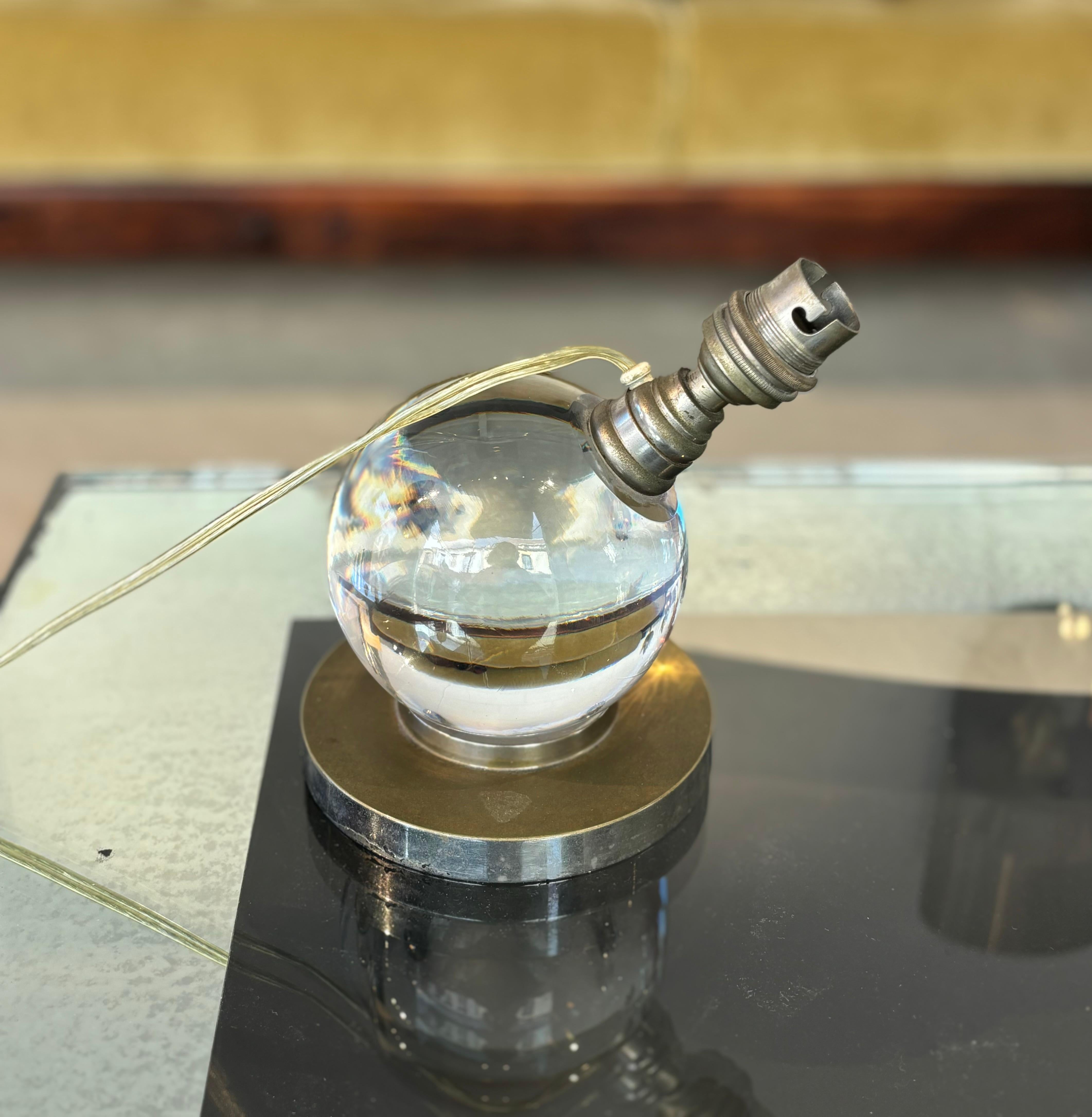 Lámpara de Jacques Adnet y Baccarat Art Decó en venta