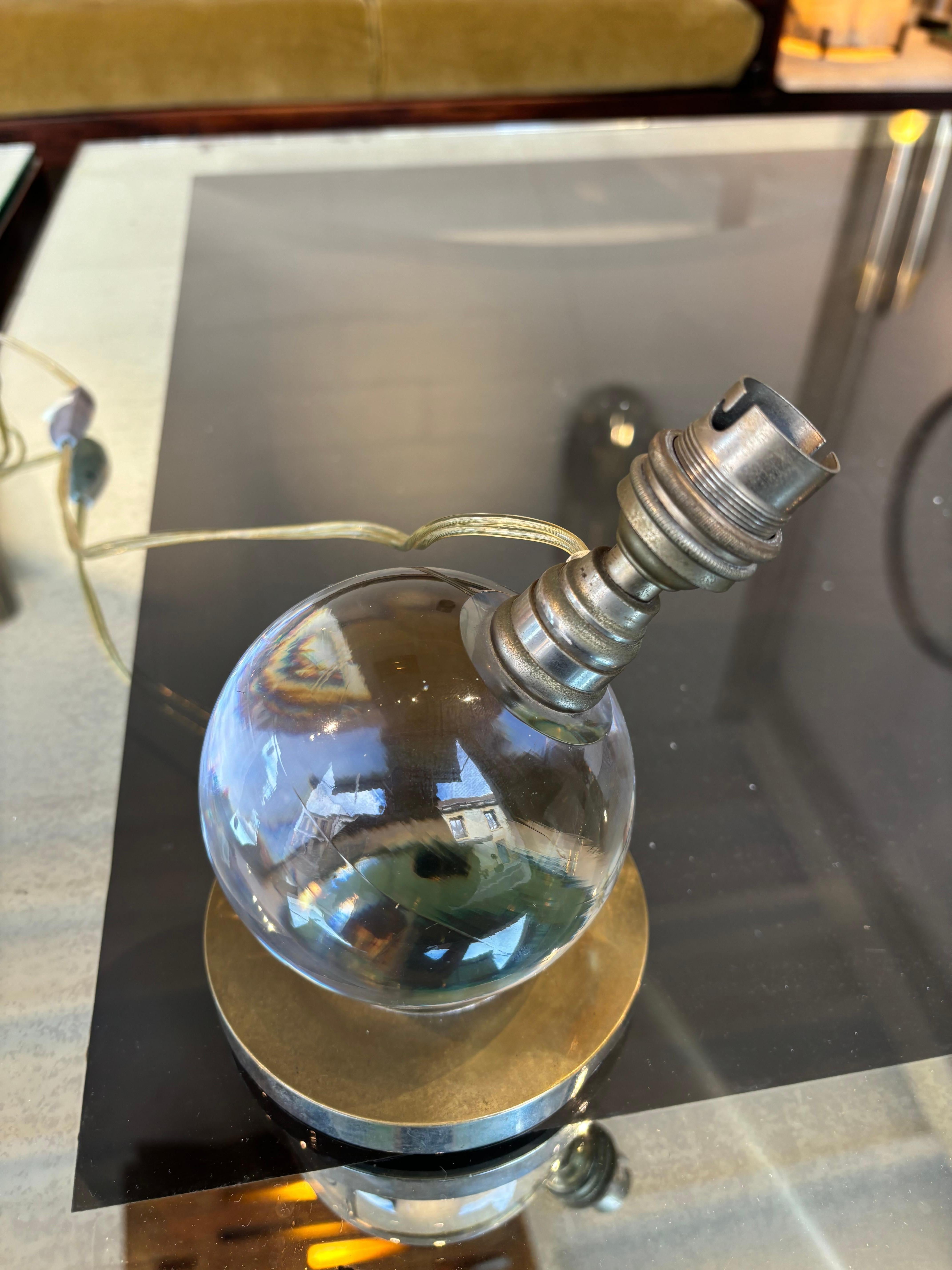 Lámpara de Jacques Adnet y Baccarat en venta 2