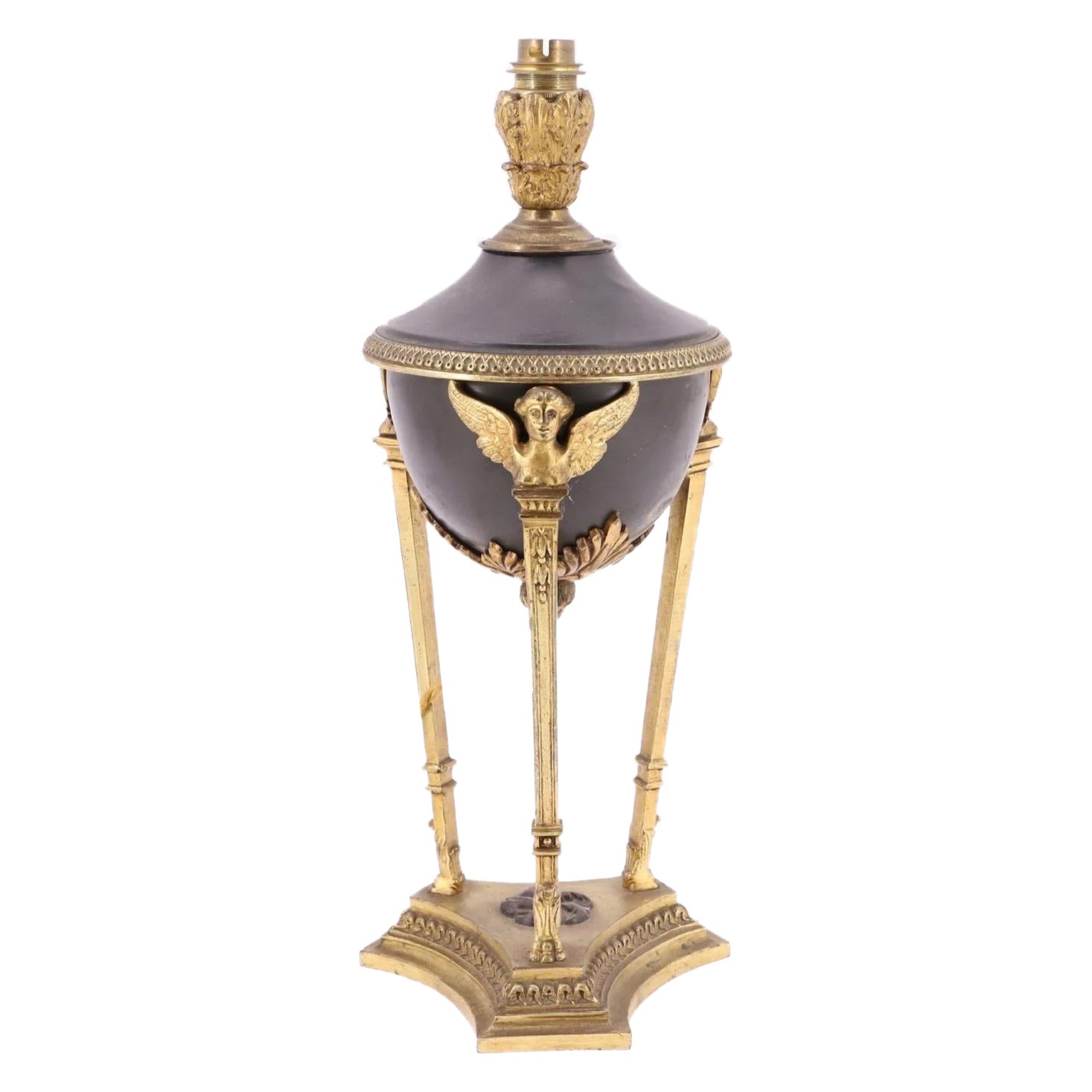 Lamp - Cassolette - Oil lamp - Empire style - Bronze - 19th France For Sale