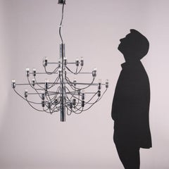Lamp Chromed Metal Enameled Aluminum 1960s G. Sarfatti Arteluce