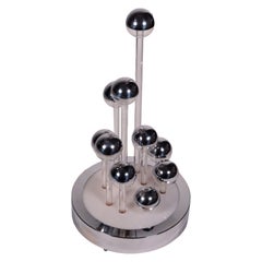 Lamp Chromed Metal Methacrylate Plexiglass Chromed Aluminium Italy 70s