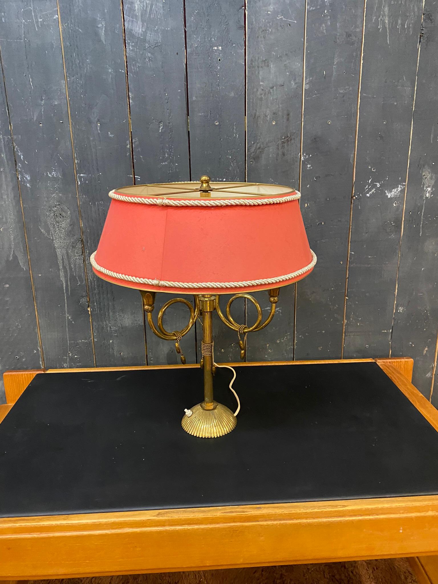 Lamp Decorated with Brass Stilt Decors, circa 1950 For Sale 4