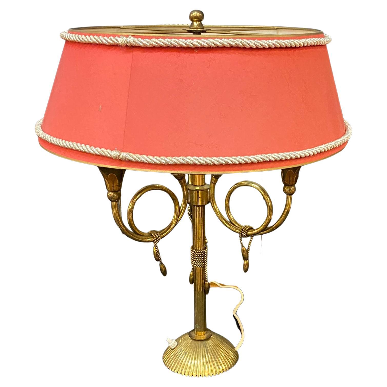 Lamp Decorated with Brass Stilt Decors, circa 1950 For Sale