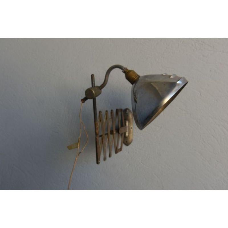 Ferro battuto Lampada Industrial Design d'epoca e alluminio, 1960 in vendita