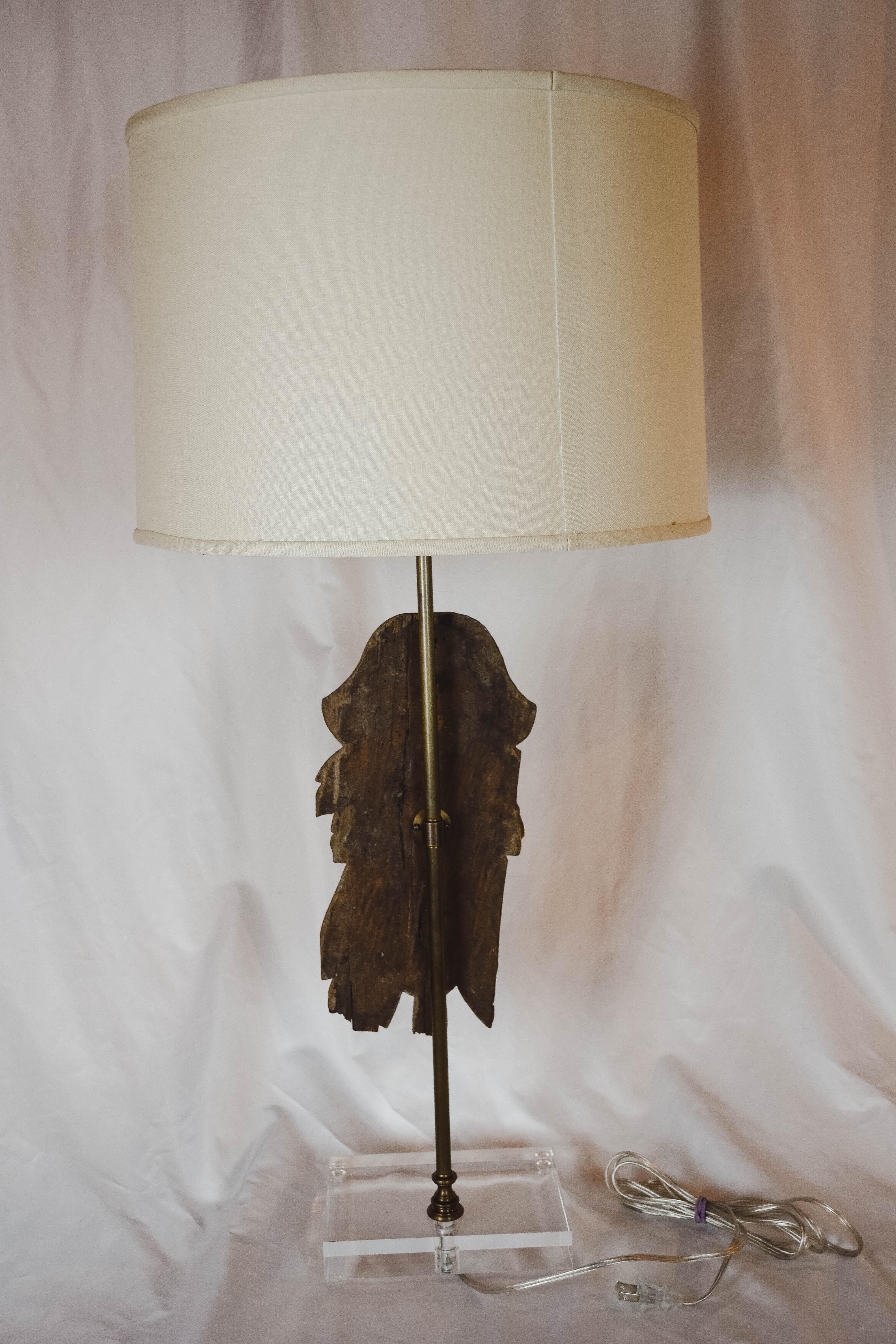 18th Century and Earlier Lamp Designed with Antique Portuguese Architectural Element