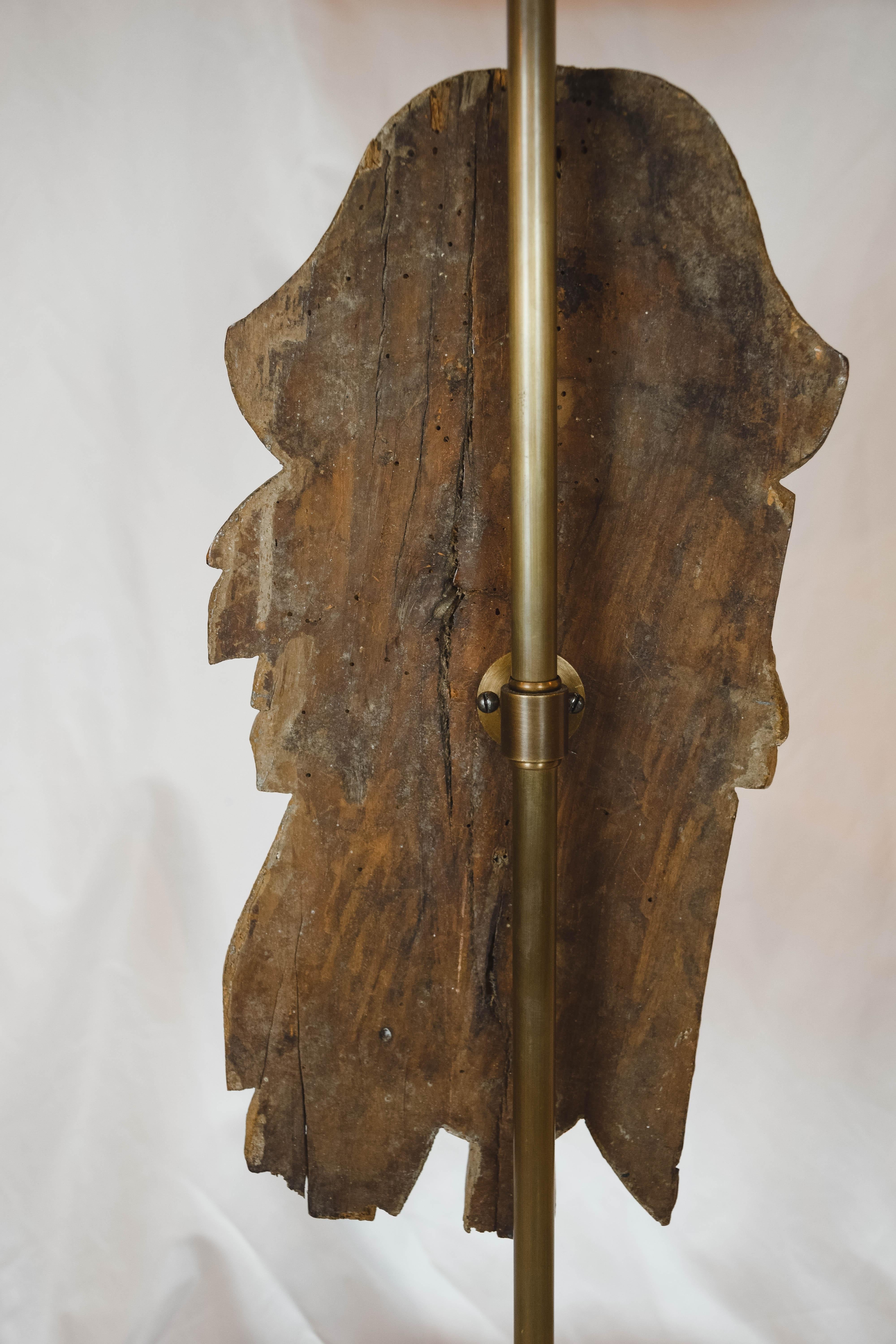 Wood Lamp Designed with Antique Portuguese Architectural Element