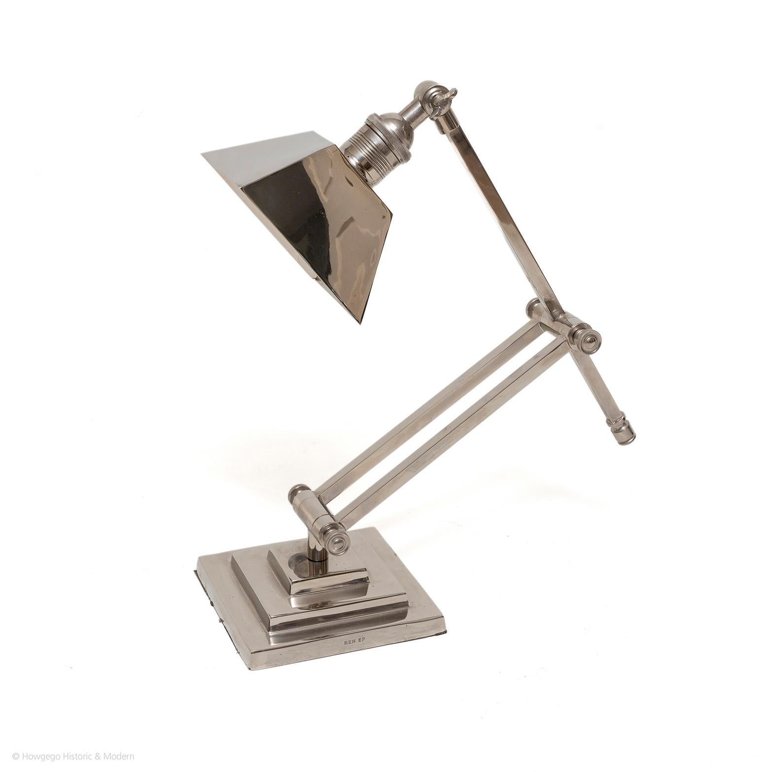 Mid-Century Modern Lamp Desk Table Chrome Swivel Adjustable For Sale