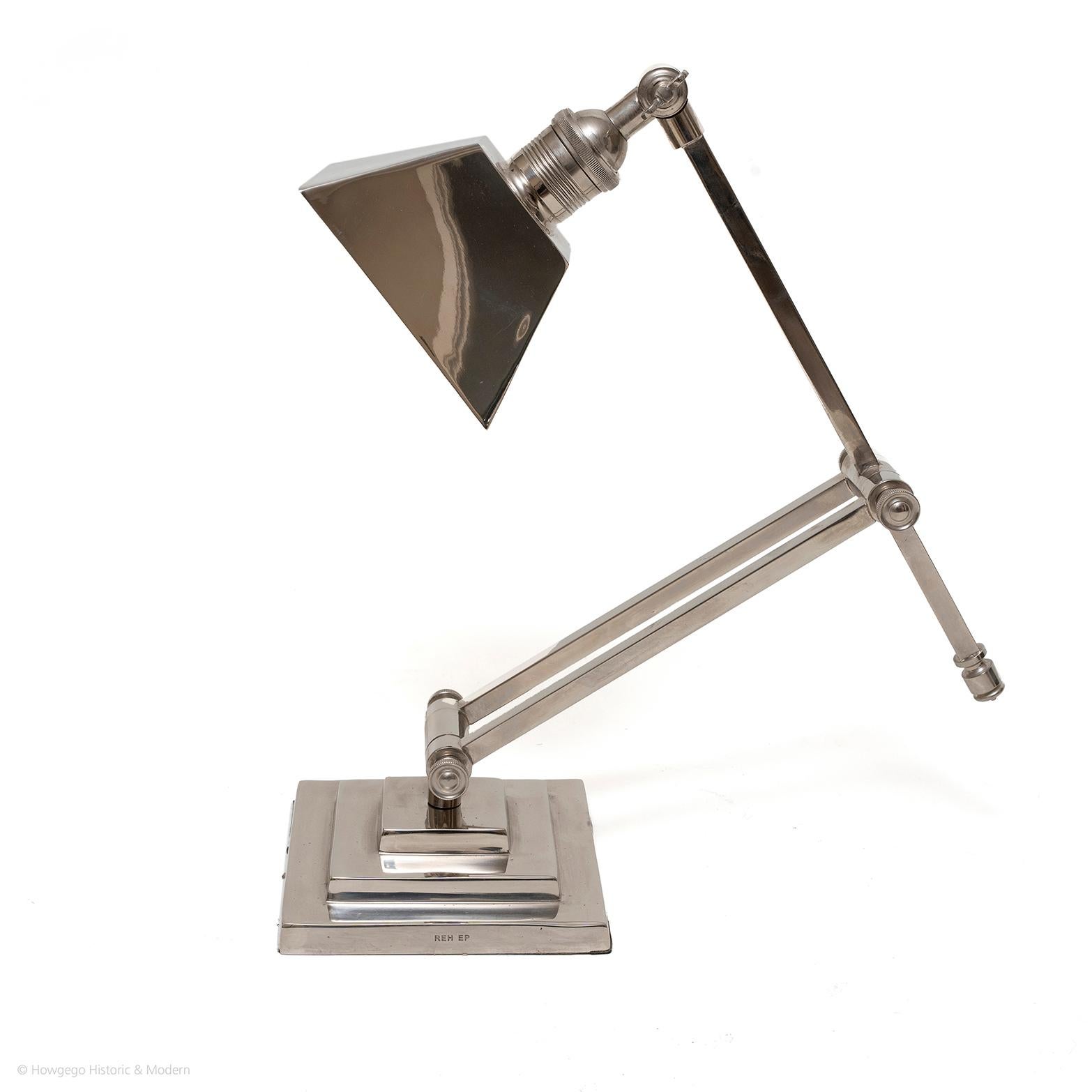 French Lamp Desk Table Chrome Swivel Adjustable For Sale