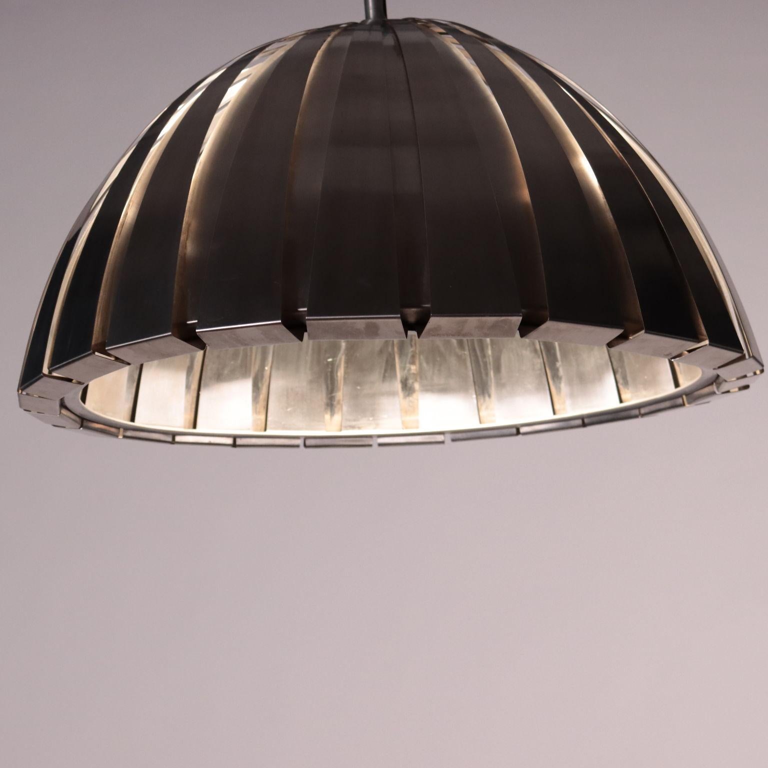 Mid-Century Modern Lamp Elio Martinelli Chromed Metal, Italy, 1960s 1970s For Sale