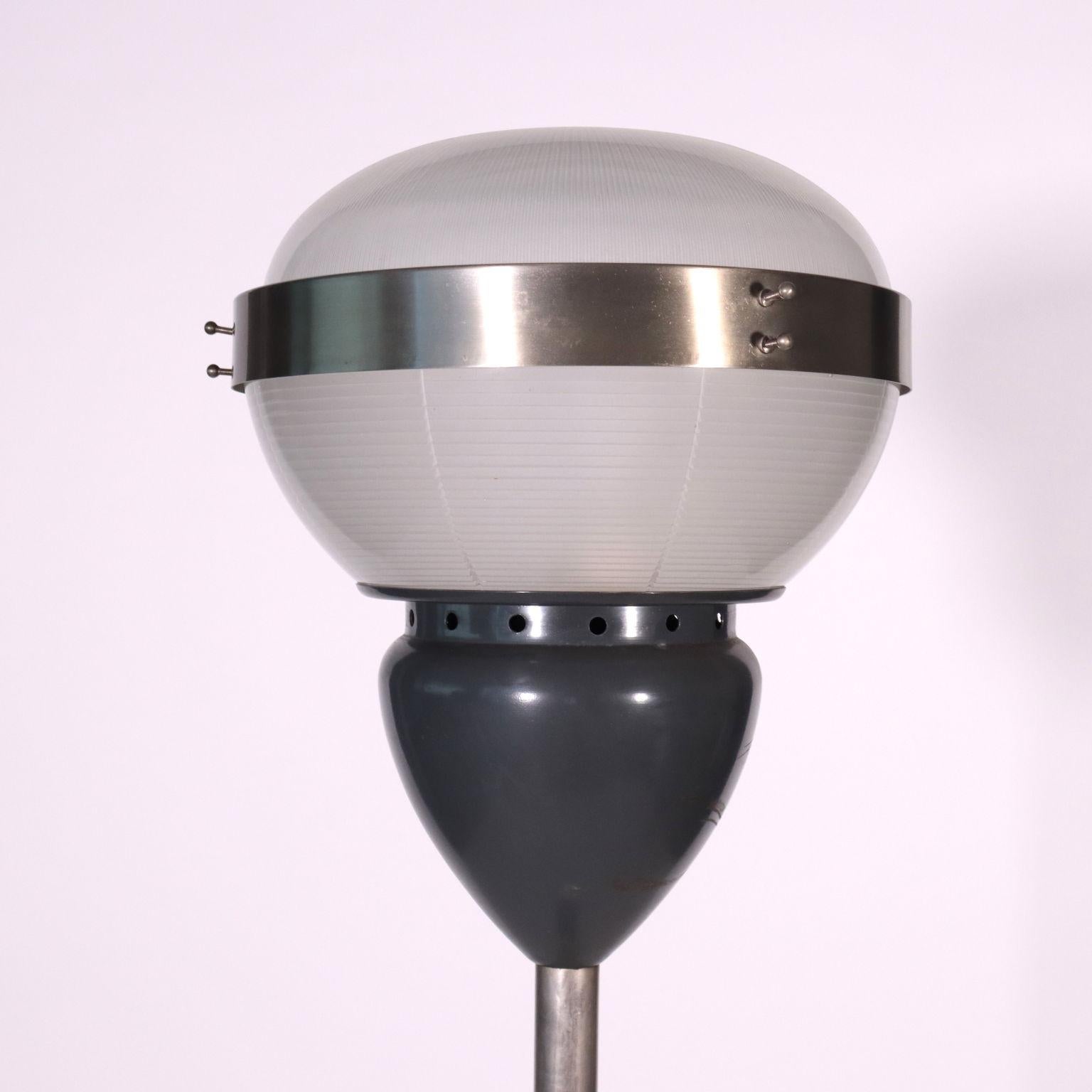 Polychromed Lamp Enamelled Aluminum Chromed Metal Marble Glass, 1960s