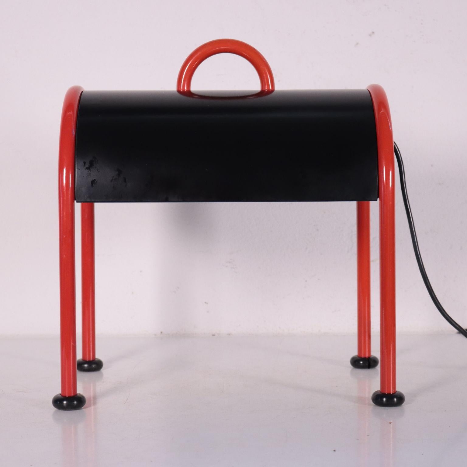 Lamp Enameled Aluminum Metal 1970s-1980s E. Sotsass for Stilnovo 1