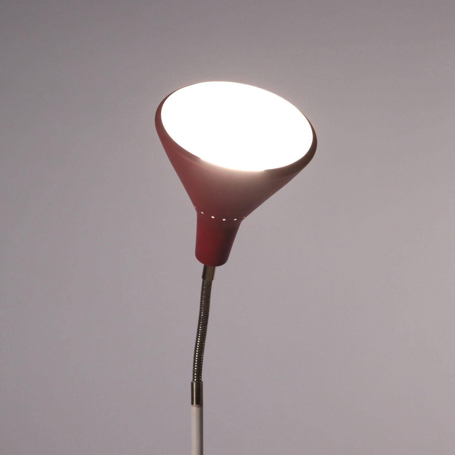Mid-Century Modern Lamp Enameled Metal Aluminum Marble, Italy, 1950s-1960s