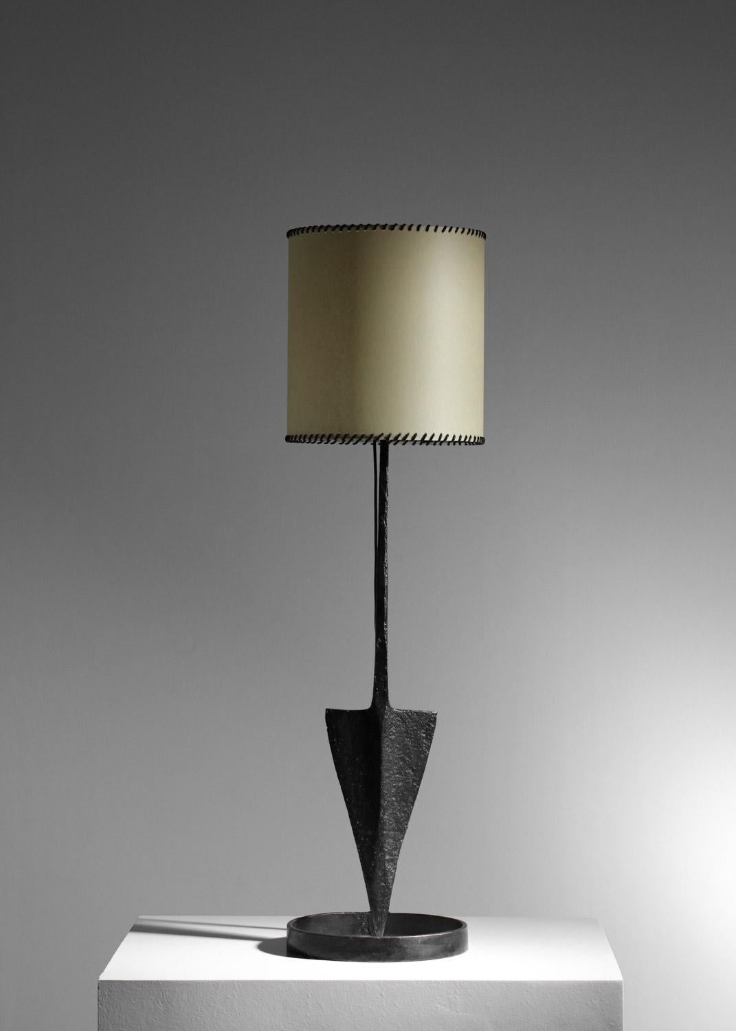 lampe / lampadaire populaire Brutalist en fer forgé en vente 8
