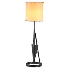 lampe / lampadaire populaire Brutalist en fer forgé