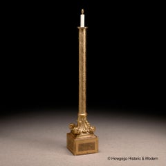 Lámpara De Pie Dorada Sgrafitto Italiana Electrificada H176cm 69" Renacimiento