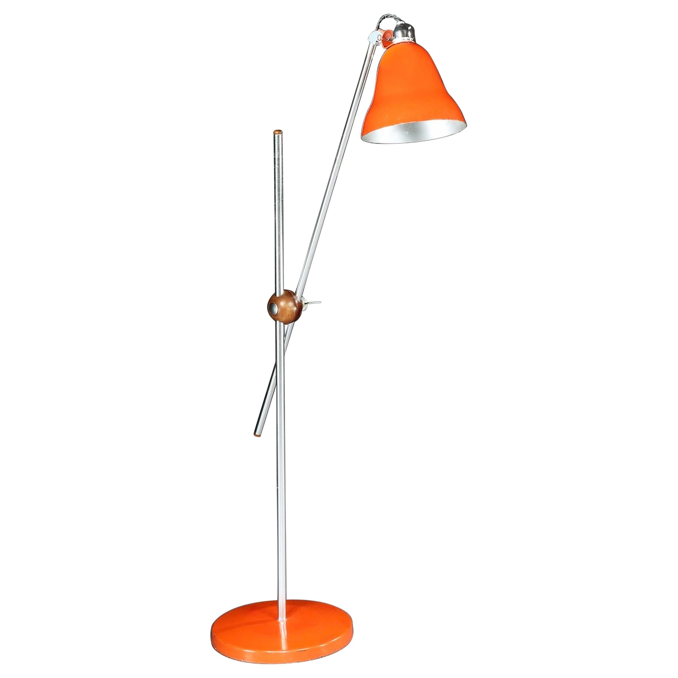 Lamp Floor Standing Reading 1960 Enameled Chrome Wood Original Shade  Extending For Sale at 1stDibs | reading lamp floor standing, reading lamps  floor standing, standing reading lamp