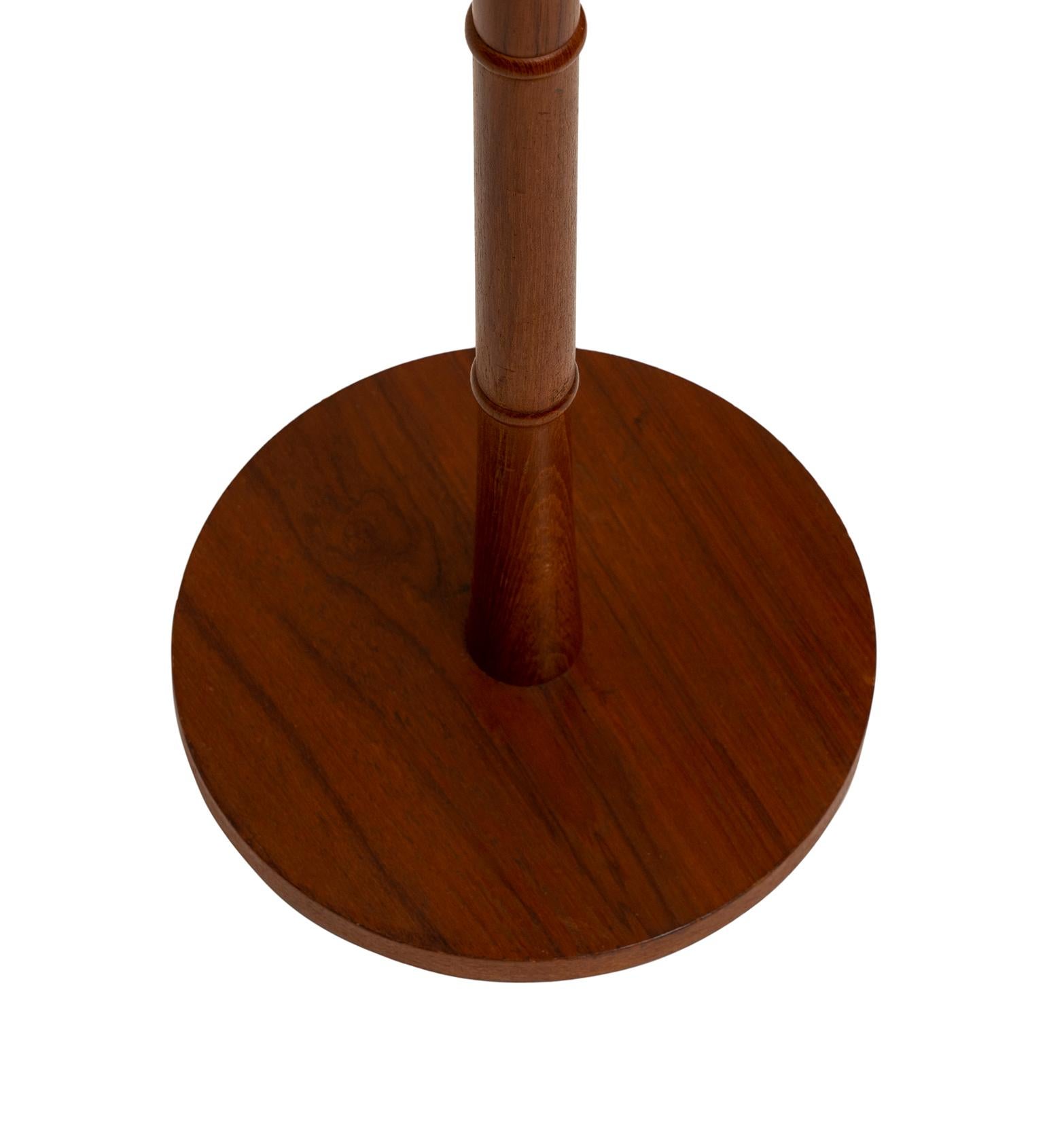 French Lamp Floor Standing Vintage Chestnut Brown Suede Original Vellum Shade 5ft3.5