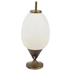 Lamp Fontana Arte White Opaline Glass and Brass Mid-Century Modern, Italy, 1950s