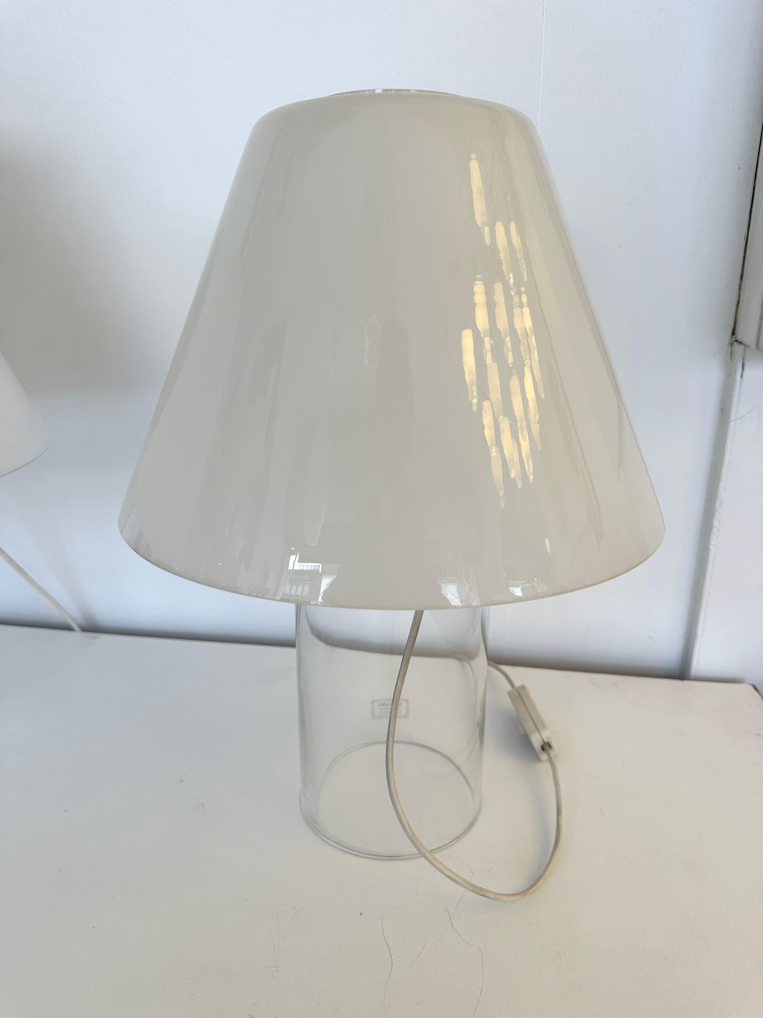 Lampe mit Murano-Glasschirm von Murano Due, Italien, 1980er Jahre (Geblasenes Glas) im Angebot