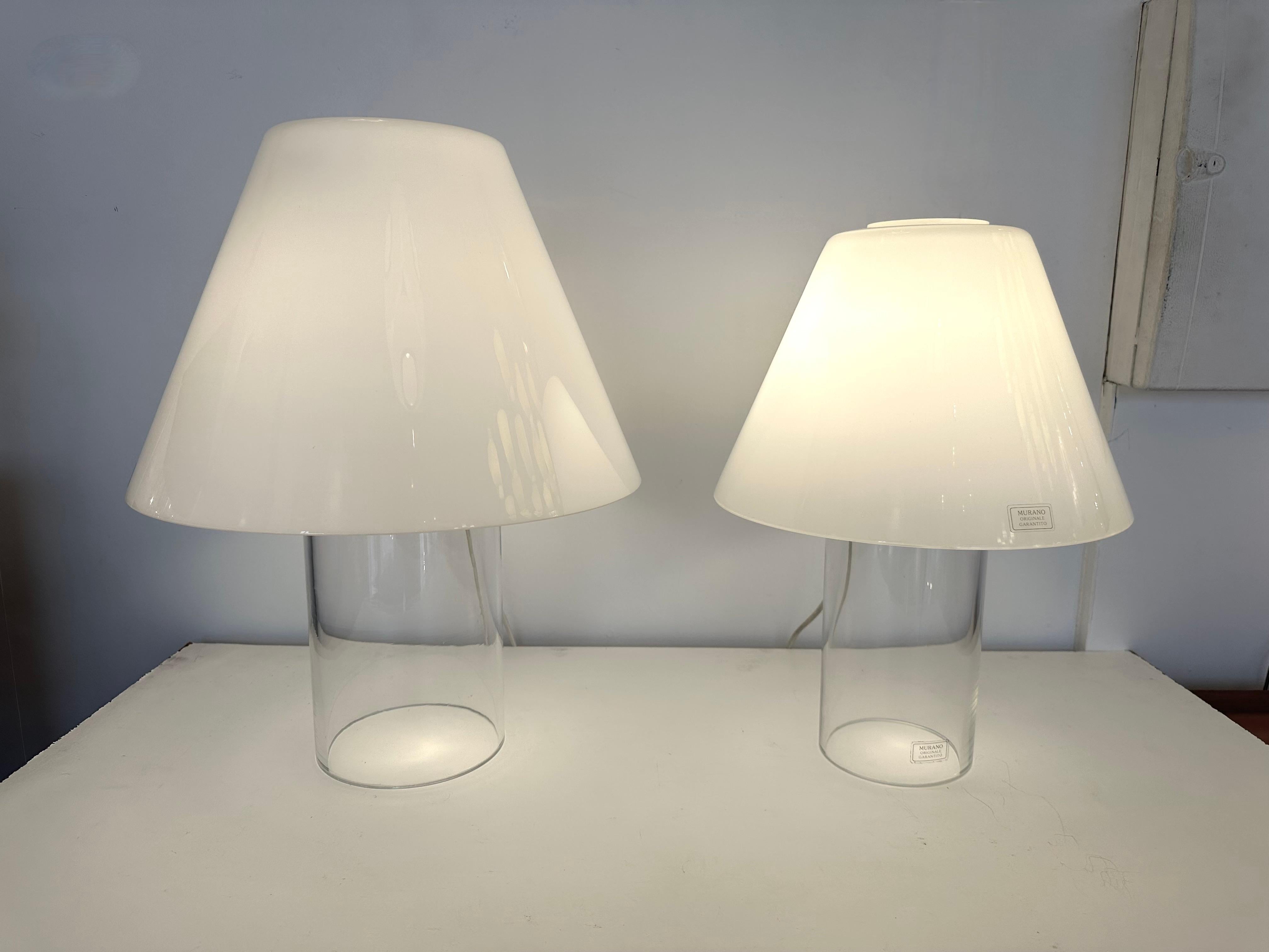 Lampe mit Murano-Glasschirm von Murano Due, Italien, 1980er Jahre im Angebot 1