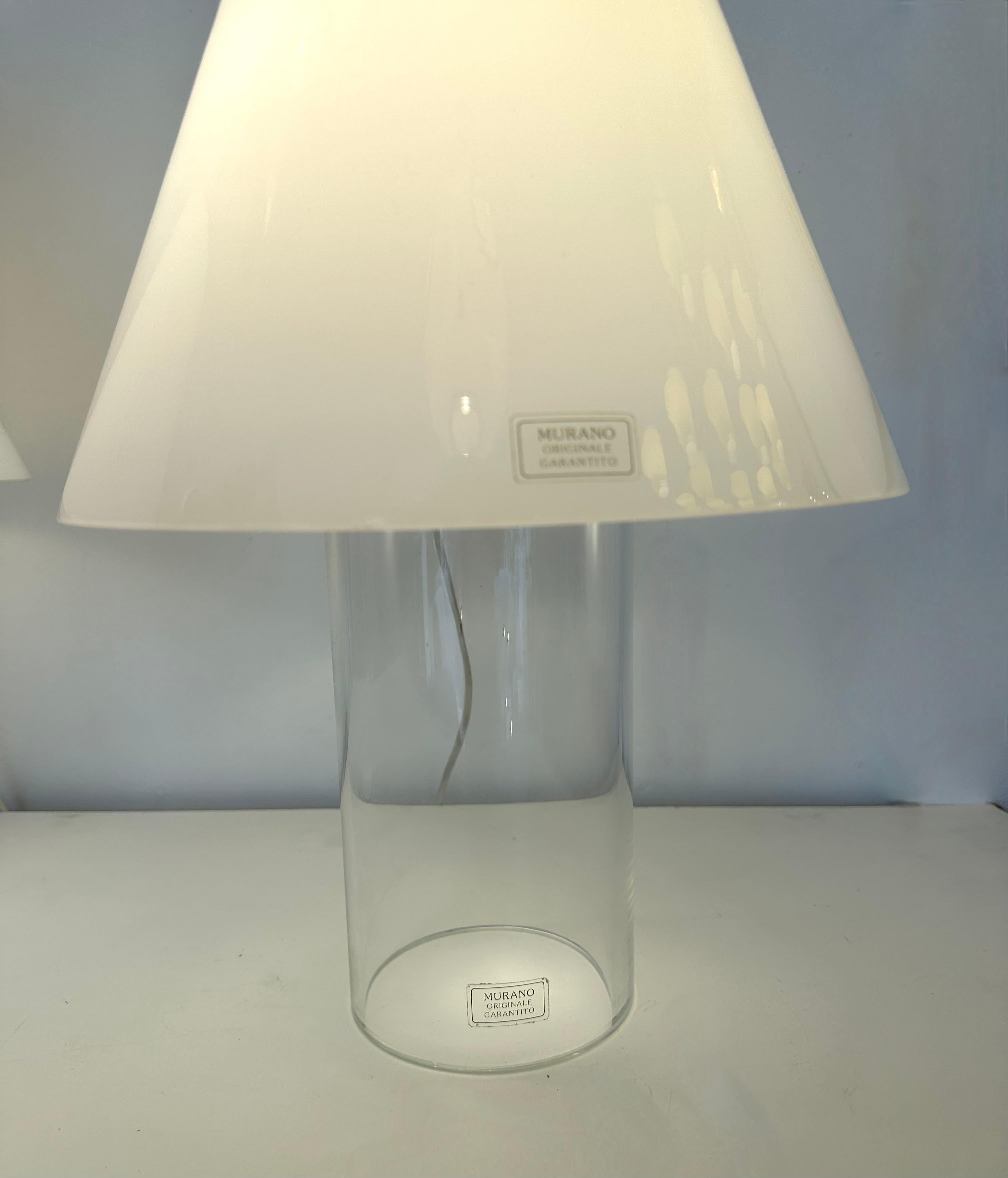 Lampe mit Murano-Glasschirm von Murano Due, Italien, 1980er Jahre im Angebot 2