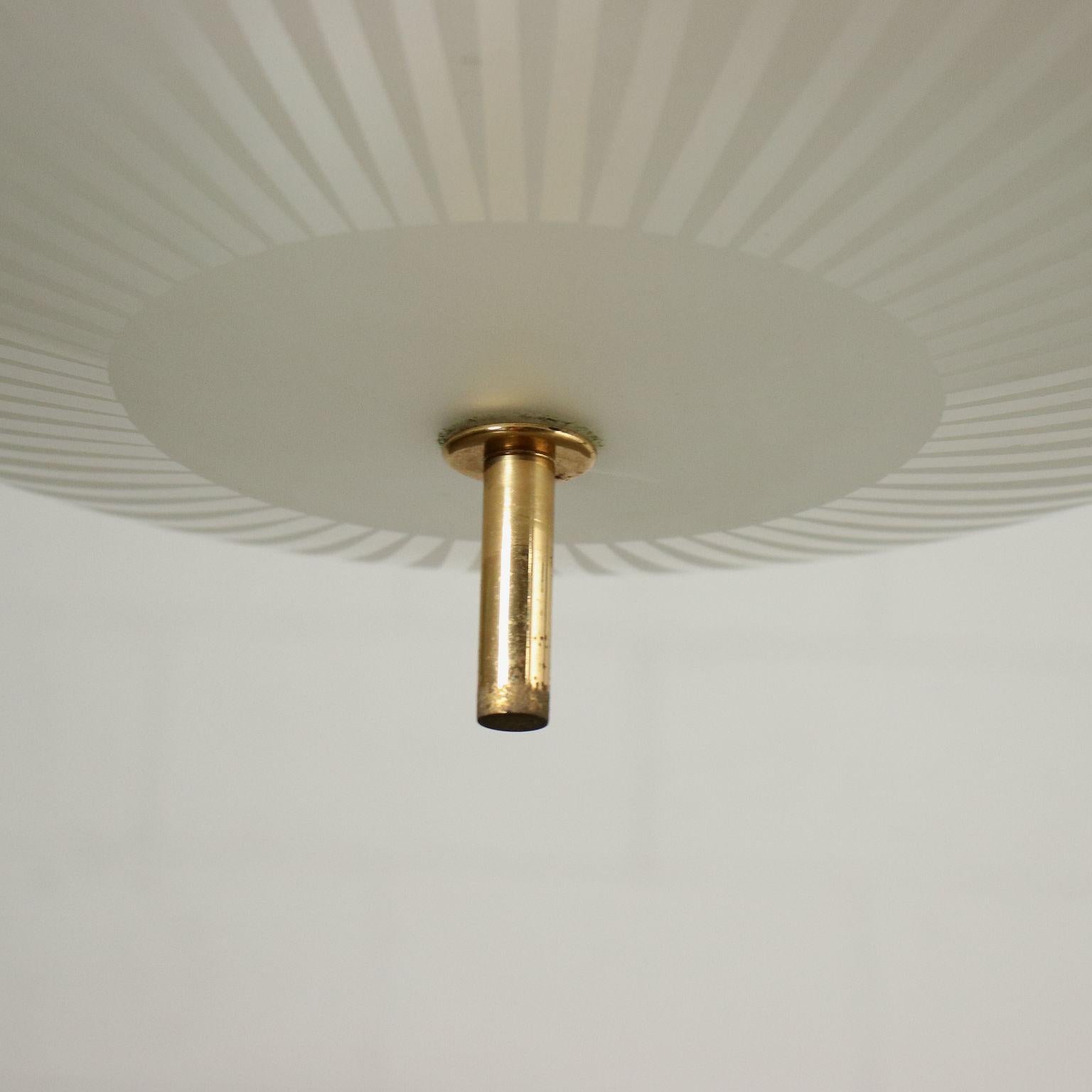 Mid-20th Century Lamp, Glass, Brass, 1960s