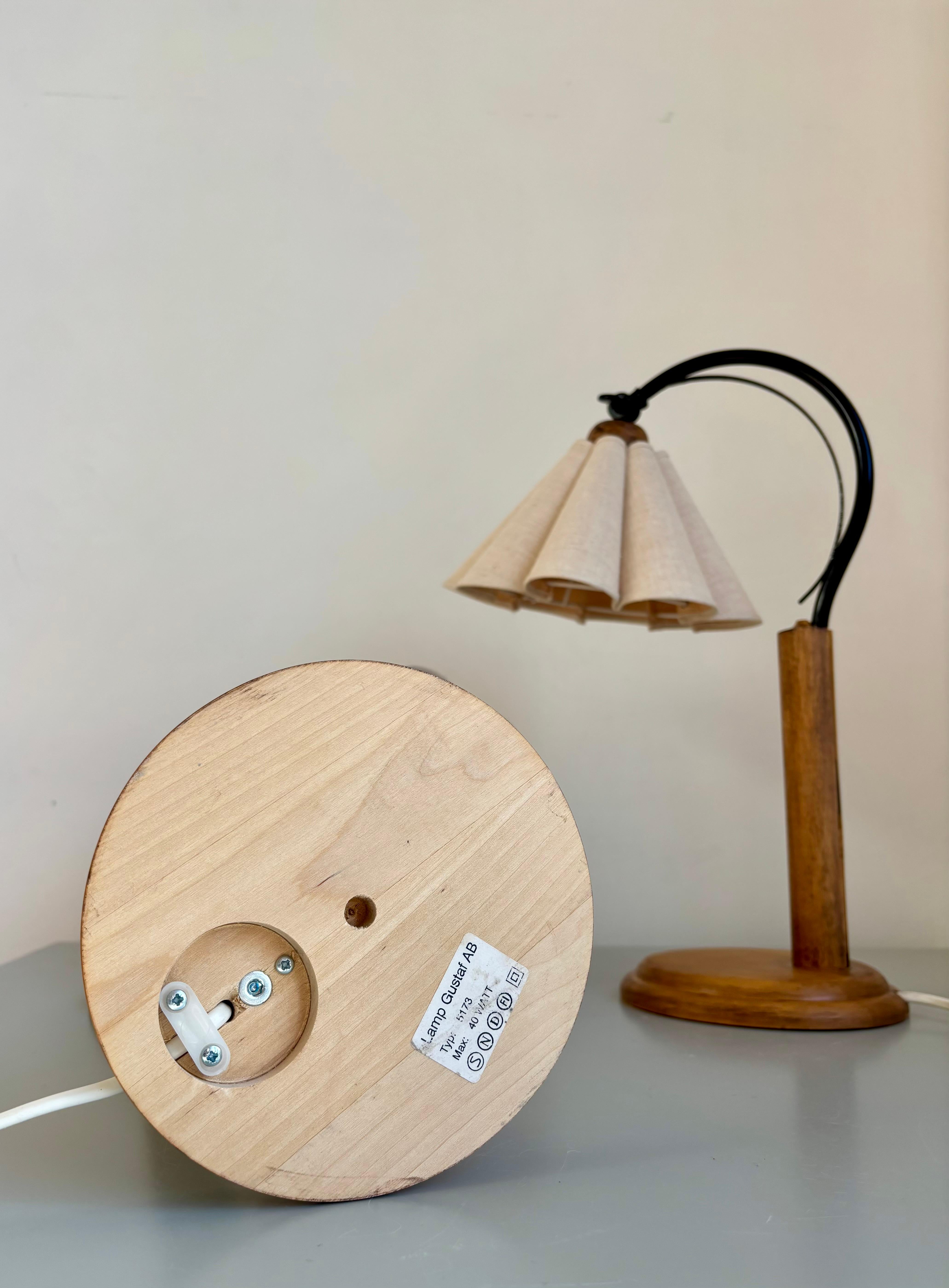 Scandinavian Modern Lamp Gustaf Table Lamps, Pine, Fabric, Sweden