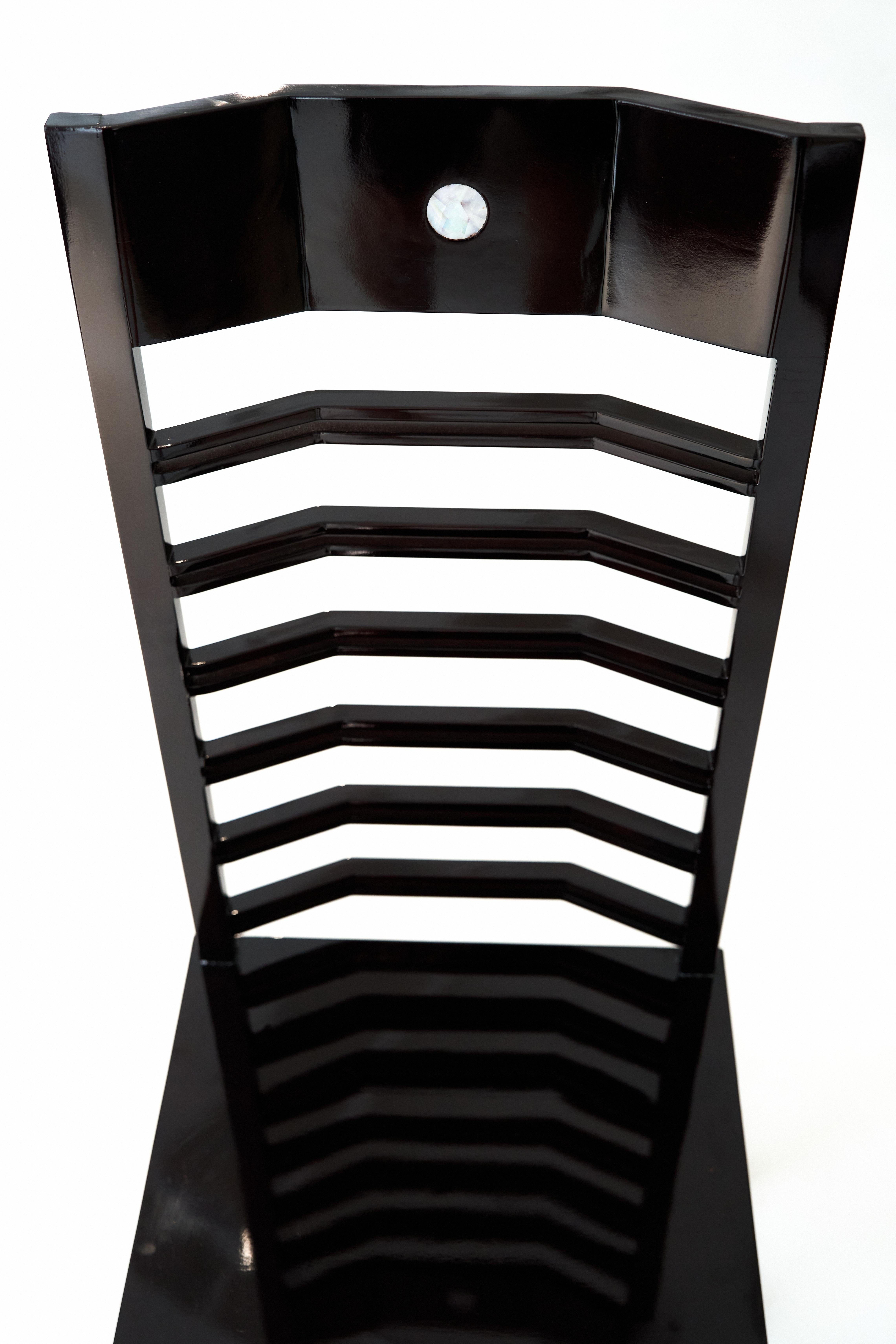 Altro Sedia Lamp-Hanger in palissandro nero e conchiglia di Artempo in vendita