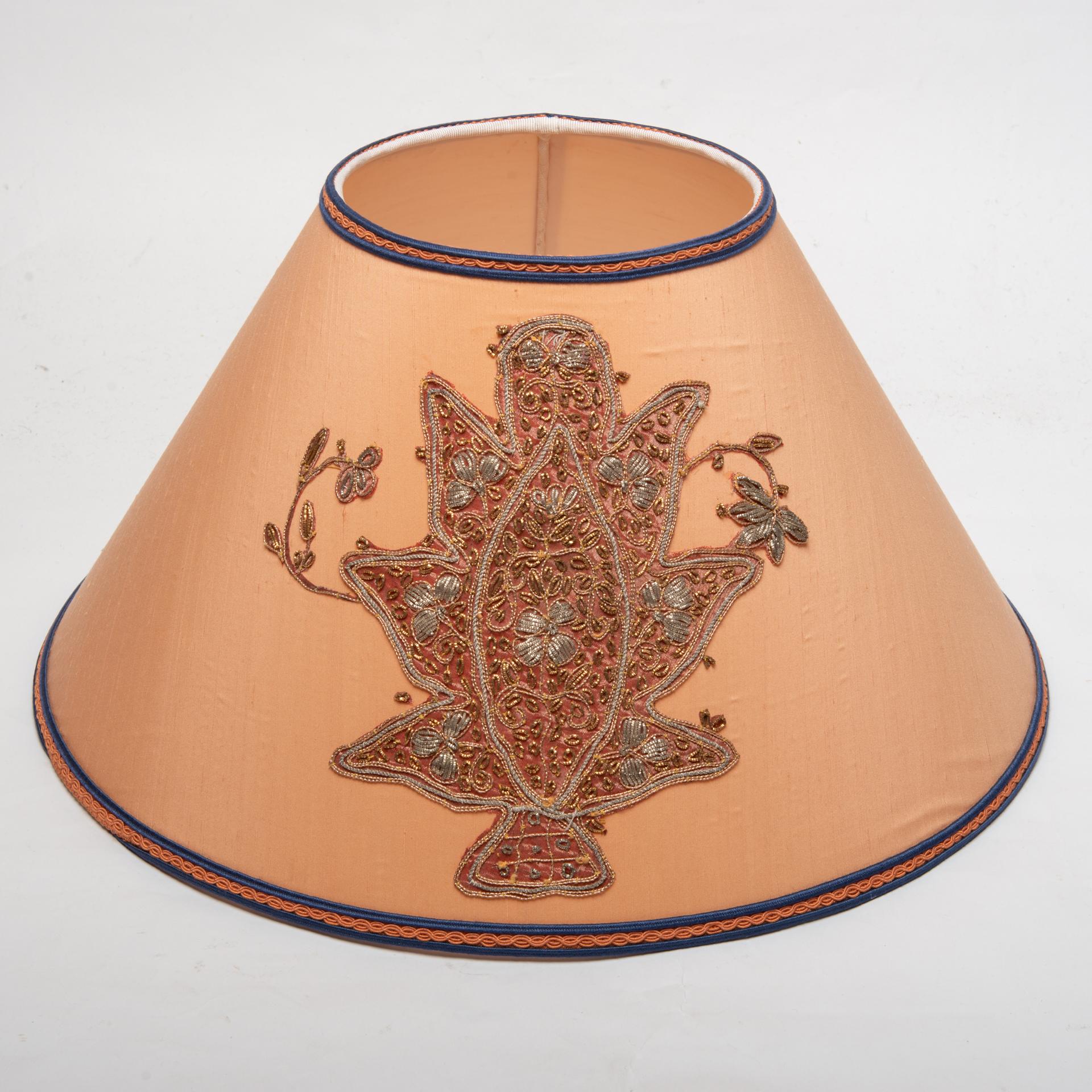 Aesthetic Movement Lamp Hat  Embroidered in Silver Tinsel For Sale