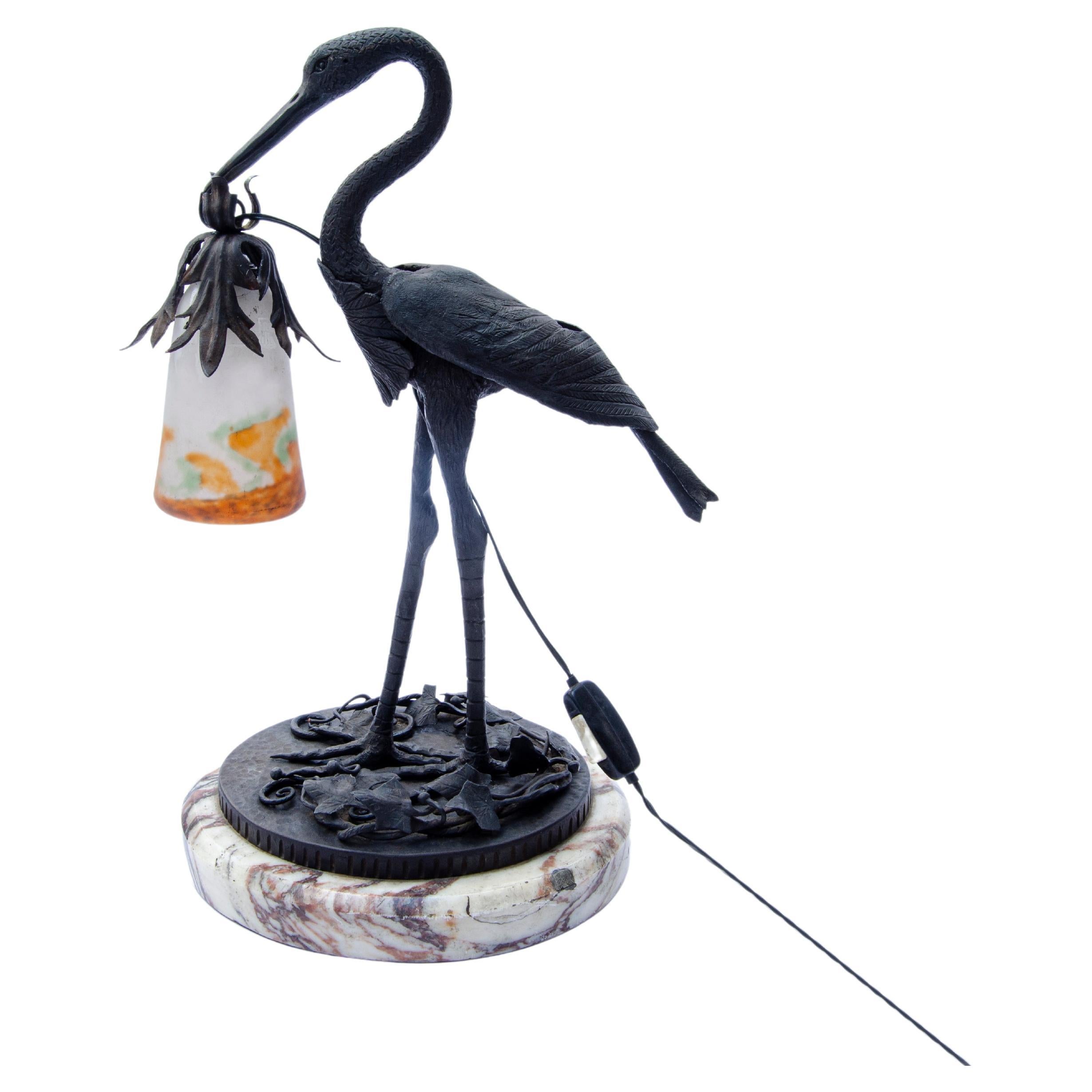 Lamp "Heron" by Muller Fres Luneville For Sale