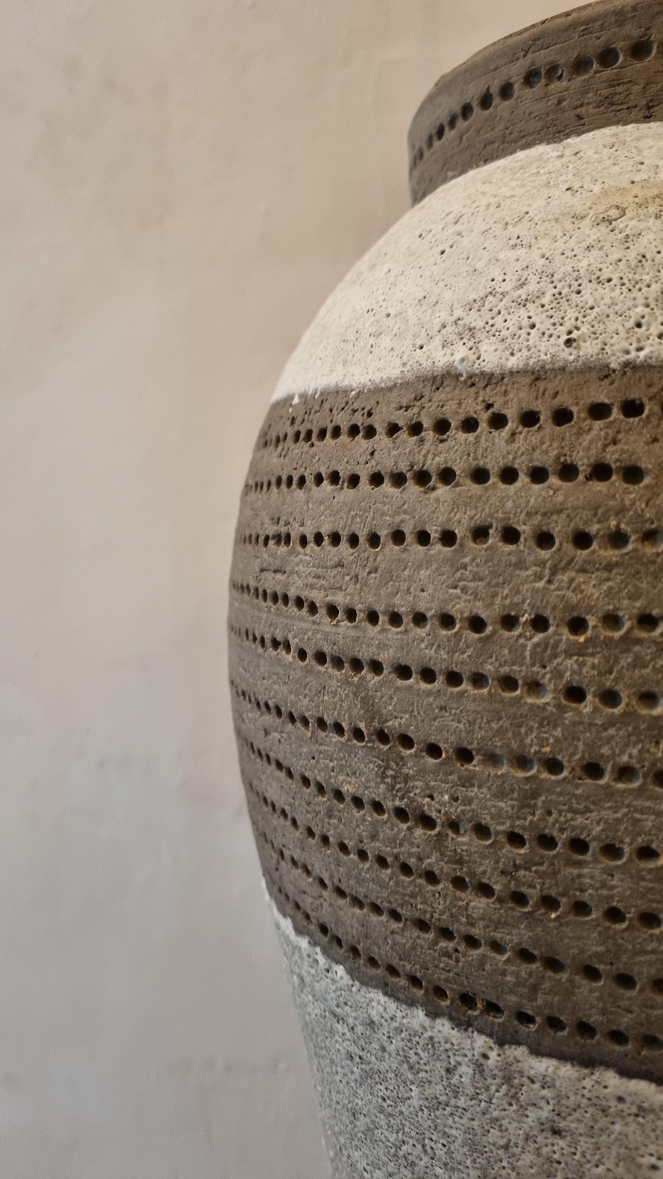 Mid-Century Modern Vase porte-lampe d'Aldo Londi pour Ceramiche Bitossi, 1970 Signé. en vente