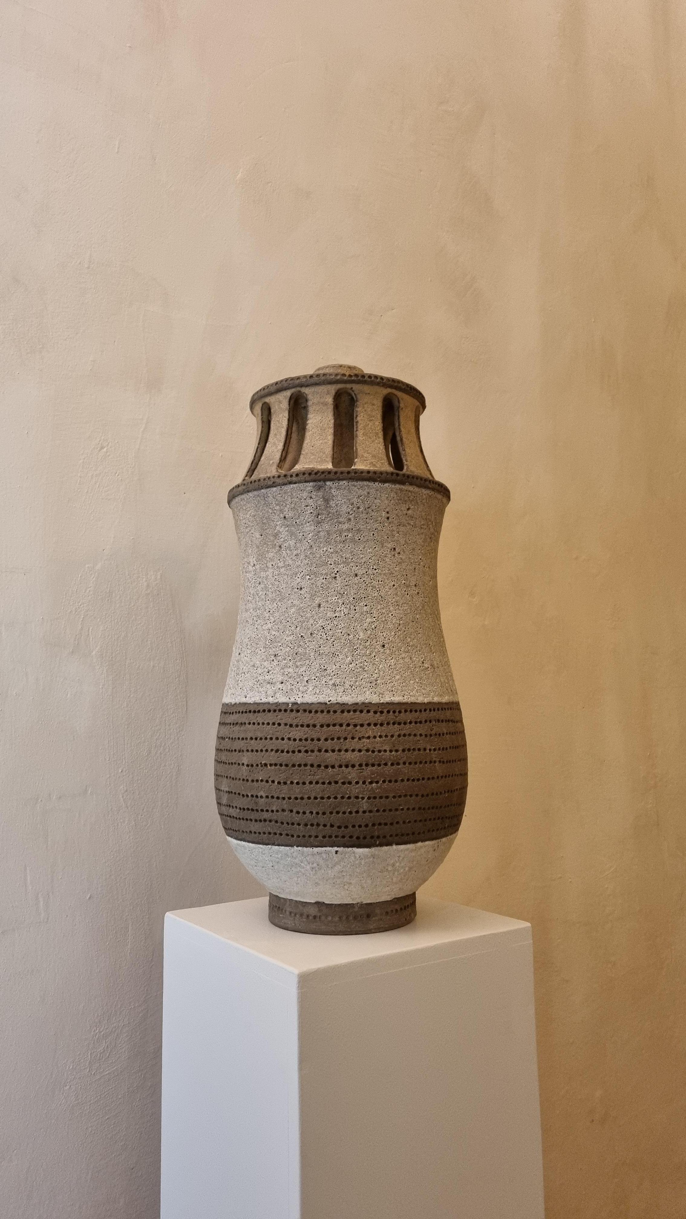 Italian Vase porte-lampe d'Aldo Londi pour Ceramiche Bitossi, 1970 Signé. en vente