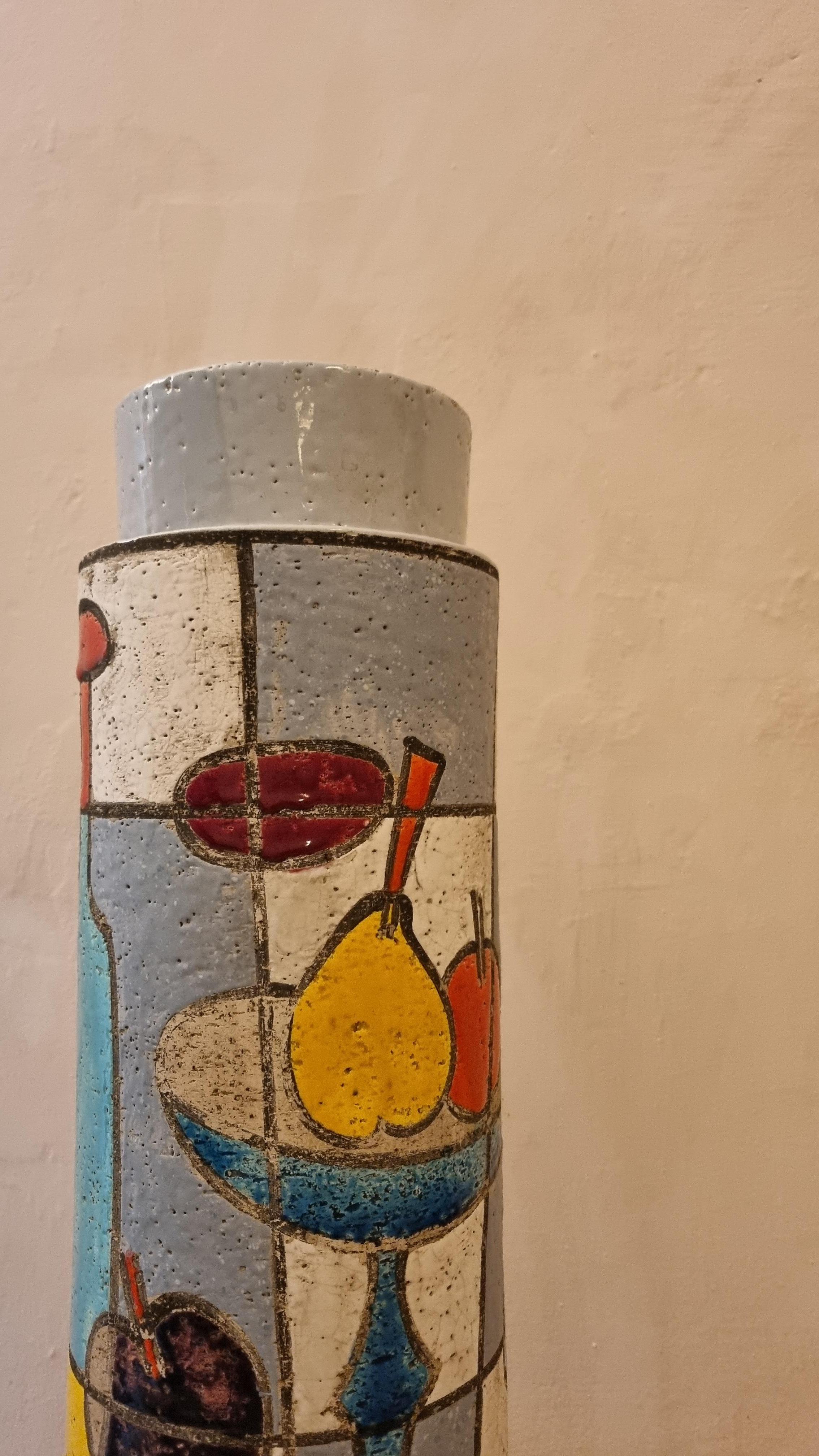 Vase mit Lampenhalter von Aldo Londi für Ceramiche Bitossi, 1970 Signiert. (Italian) im Angebot