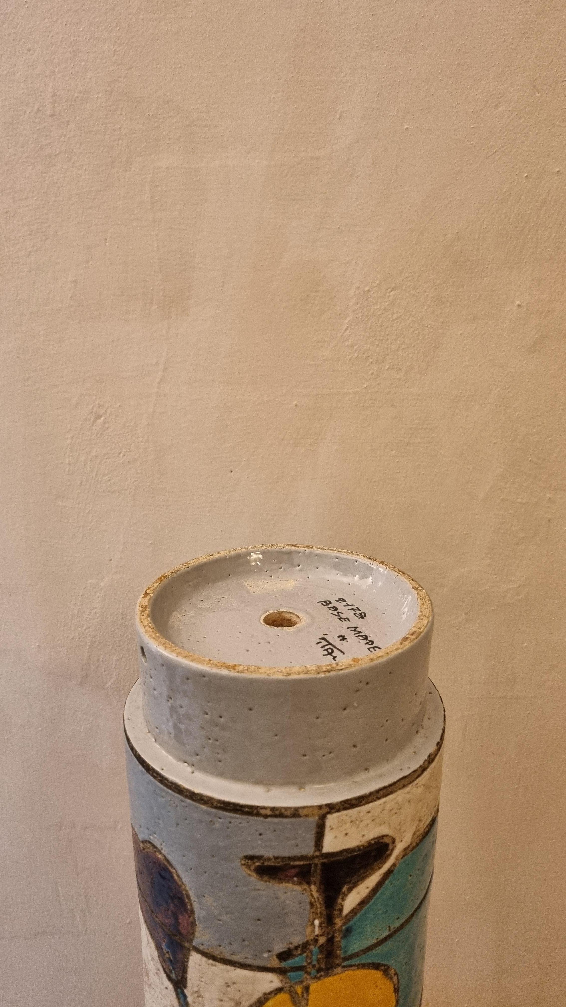 Enameled Lamp holder vase by Aldo Londi for Ceramiche Bitossi, 1970 Signed. For Sale