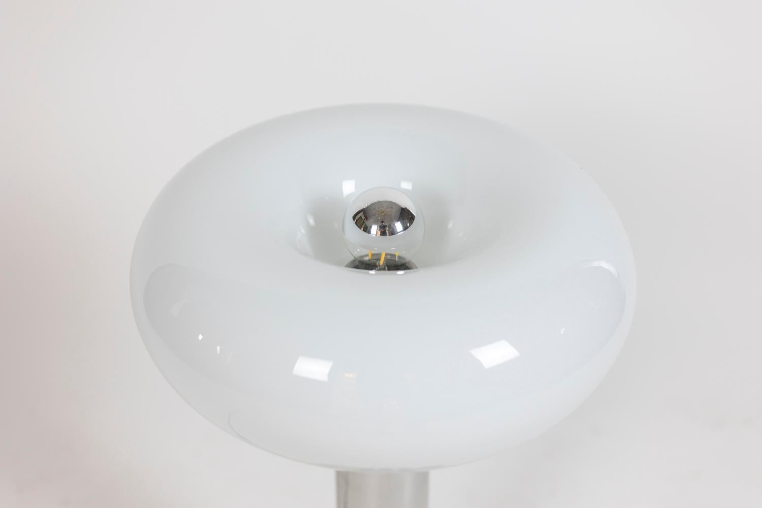 Lamp in Aluminium and Opaline, 1970s In Excellent Condition For Sale In Saint-Ouen, FR
