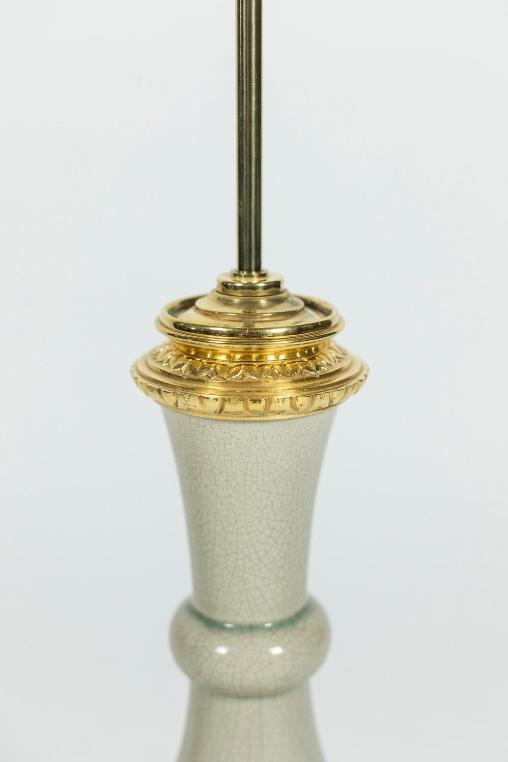 Lamp in Bronze and Celadon Porcelain, circa 1880 In Excellent Condition For Sale In Saint-Ouen, FR