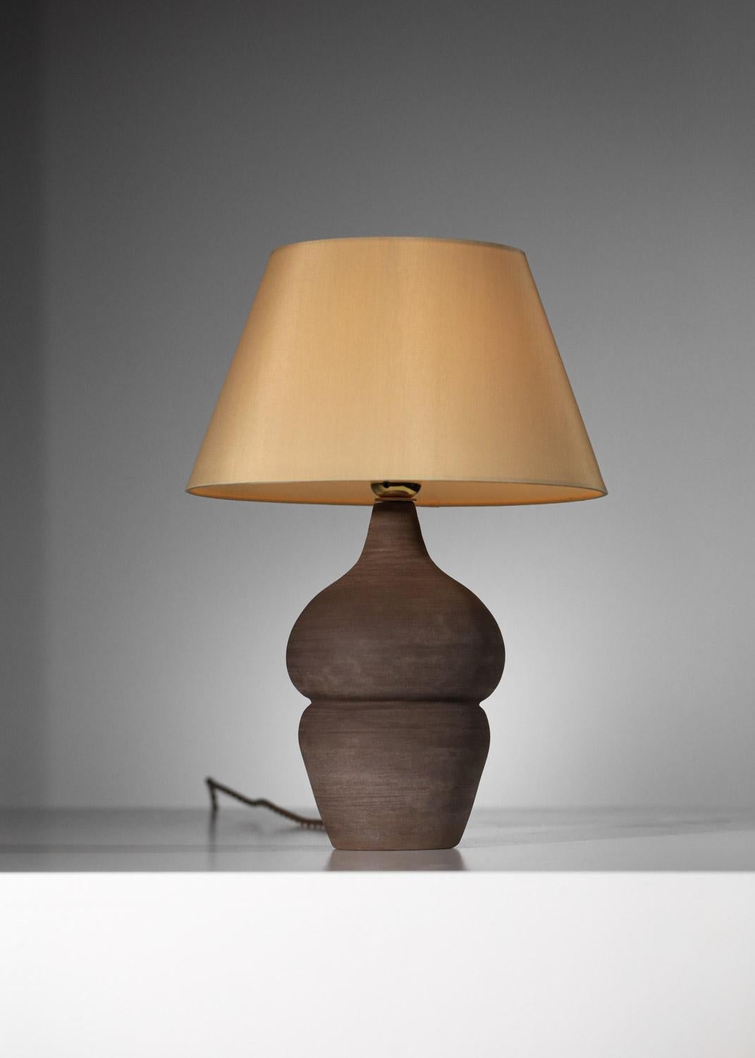 Lamp in ceramic and black chamotte stoneware by Katia Mihaylova For Sale 2