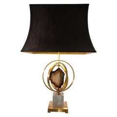 Lamp in Cercle Brass and Agate by Willy Daro