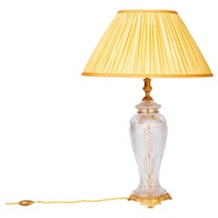 Lampe aus Kristall und vergoldeter Bronze:: 1950