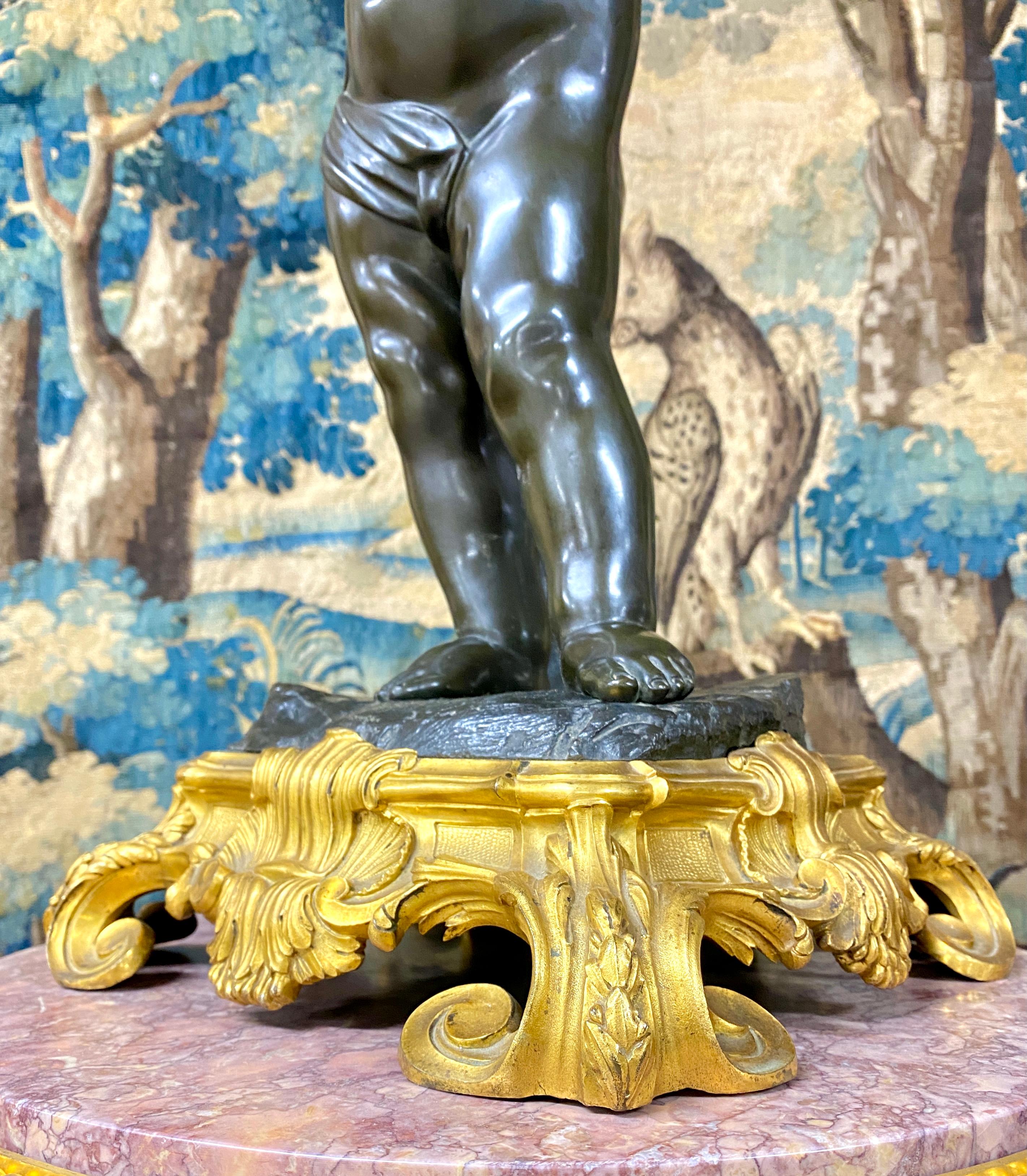 Lamp in Gilt Bronze and Patinated Bronze Napoleon III Attributed to Henry Dasson 2