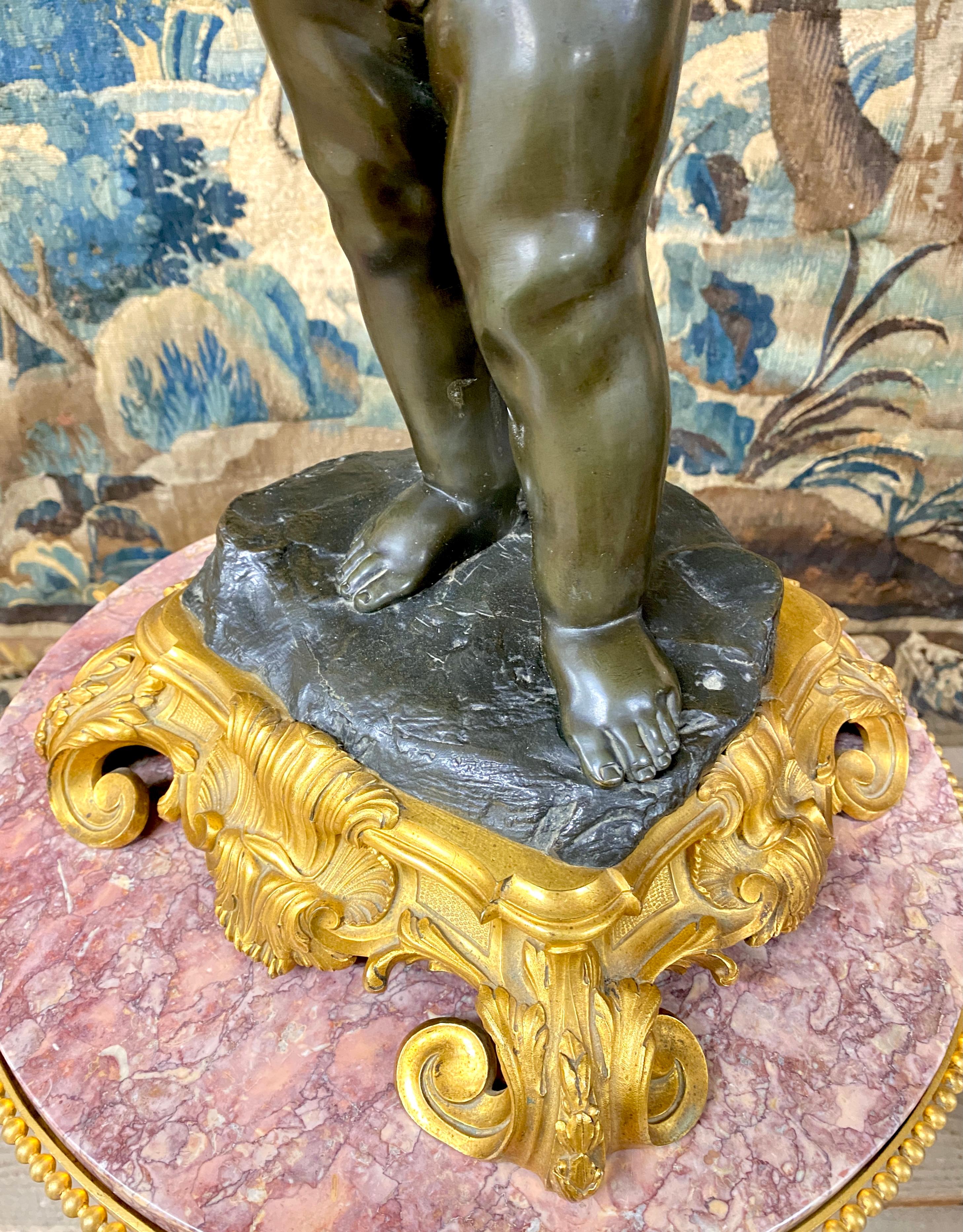 Lamp in Gilt Bronze and Patinated Bronze Napoleon III Attributed to Henry Dasson 4