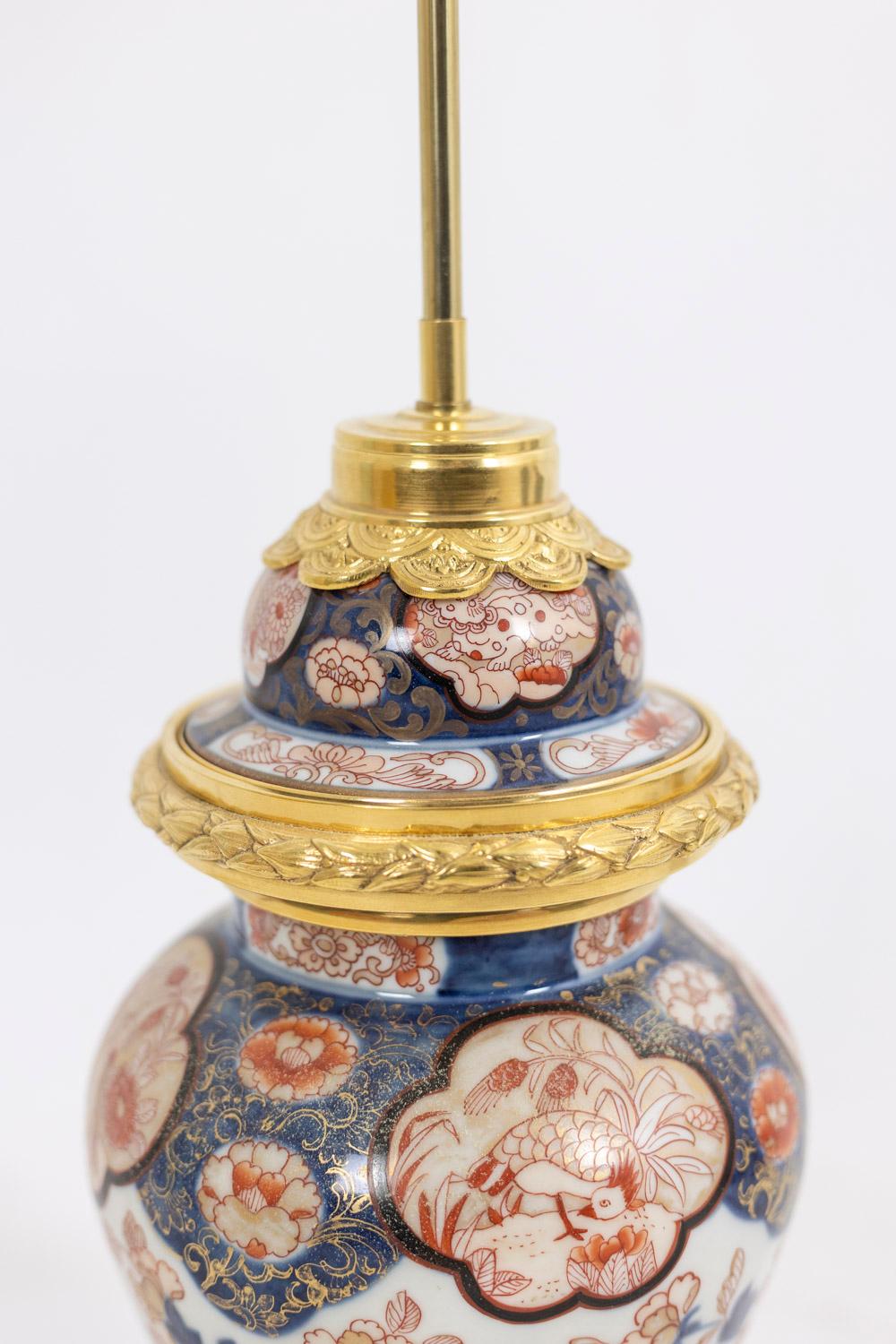 Lampe aus Imari-Porzellan und vergoldeter Bronze, um 1880 im Angebot 6
