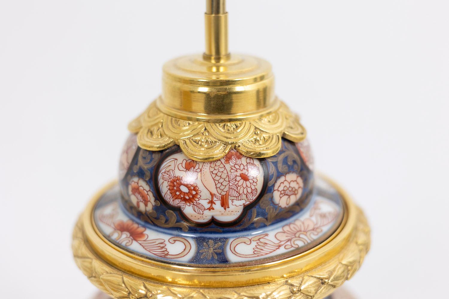 Lampe aus Imari-Porzellan und vergoldeter Bronze, um 1880 im Angebot 7