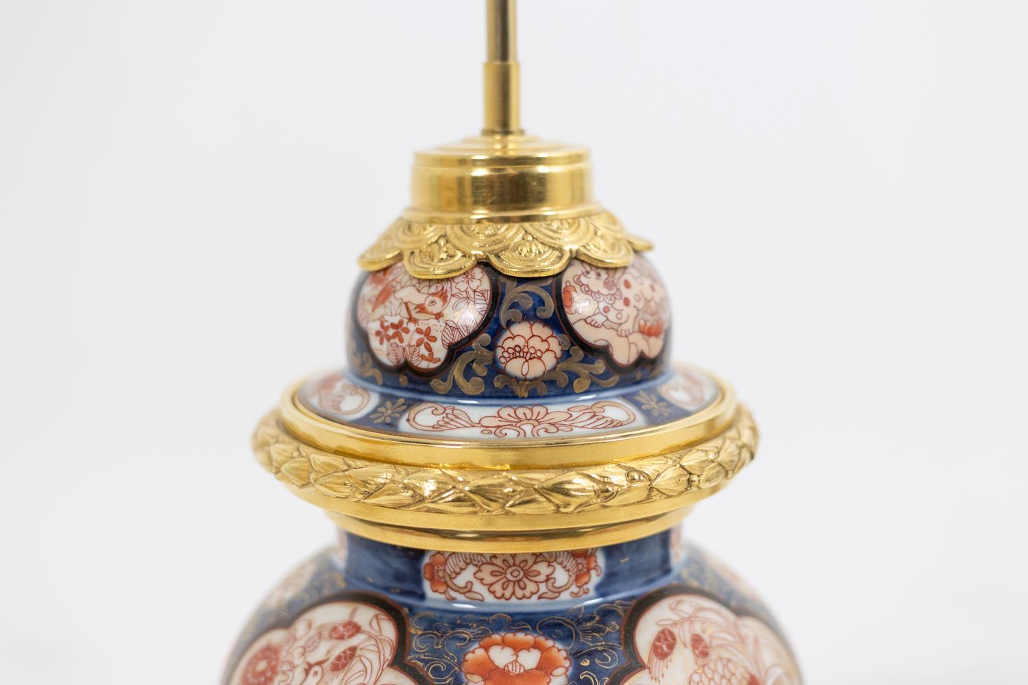Lampe aus Imari-Porzellan und vergoldeter Bronze, um 1880 im Angebot 4