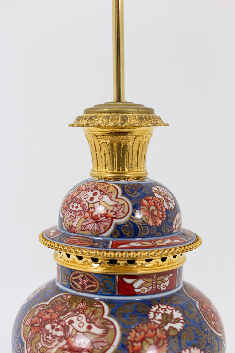 Lampe aus Imari-Porzellan und vergoldeter Bronze, um 1880 im Angebot 3