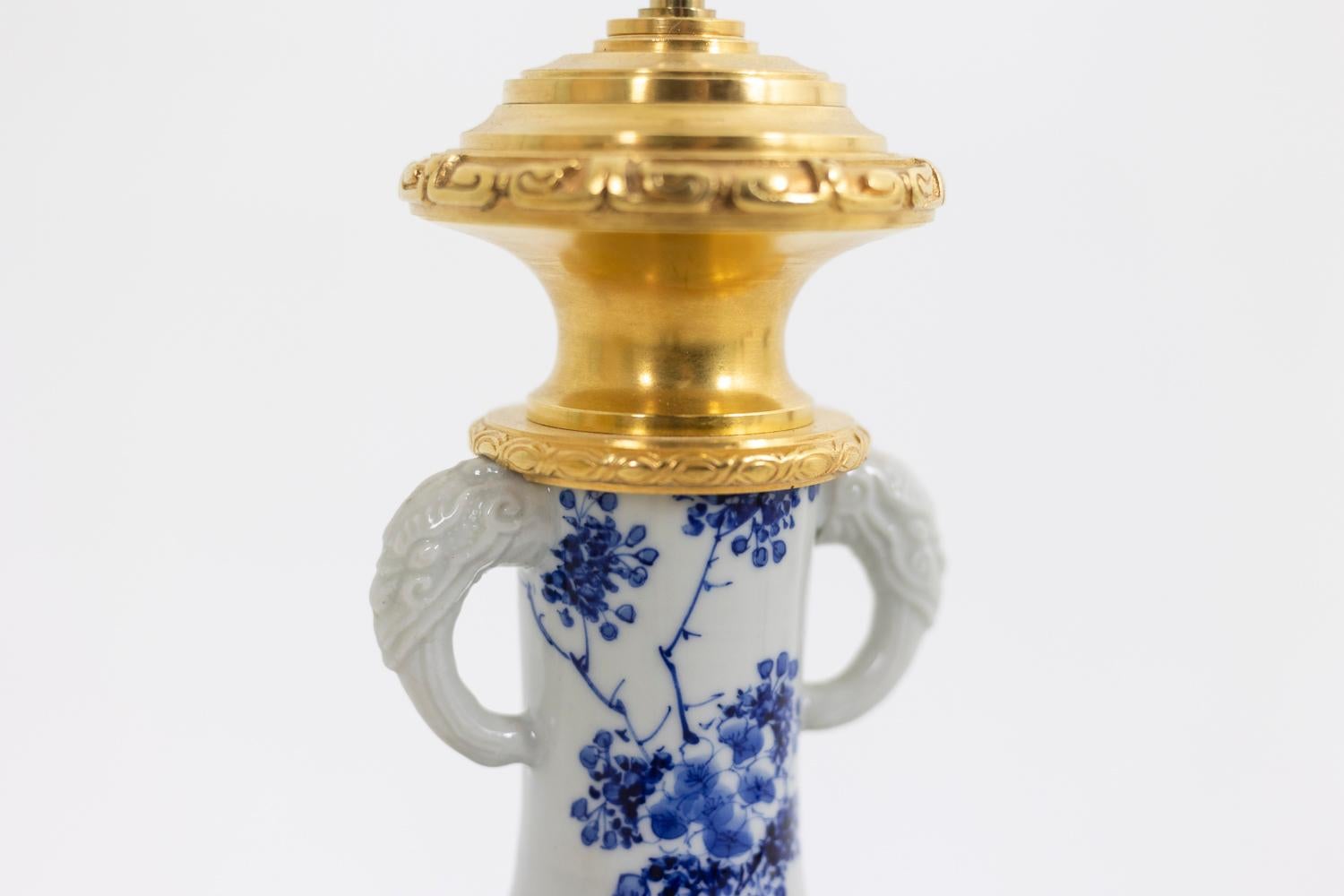 Lamp in Japanese Porcelain and Gilt Bronze, circa 1880 For Sale 3