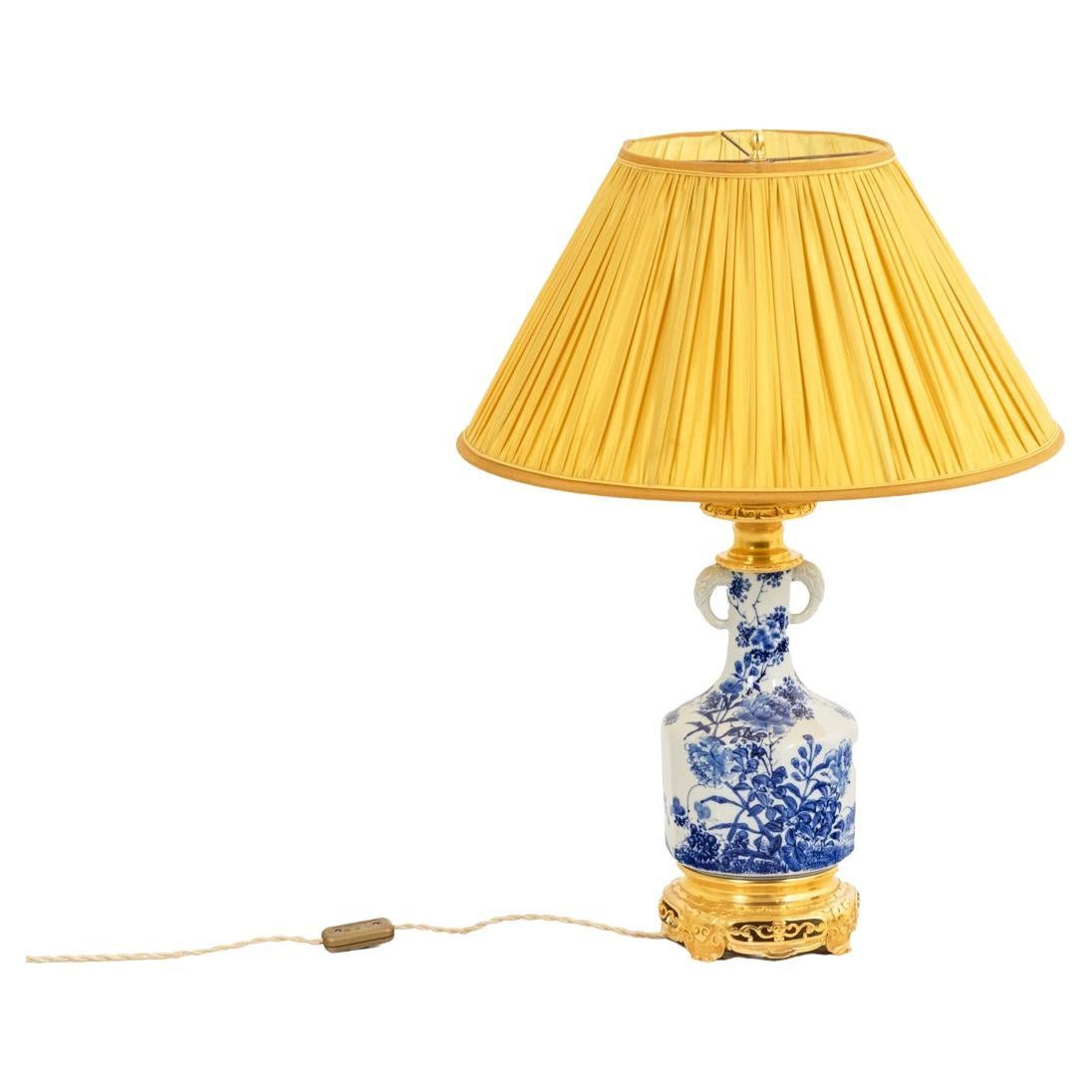 Lampe aus japanischem Porzellan und vergoldeter Bronze, um 1880