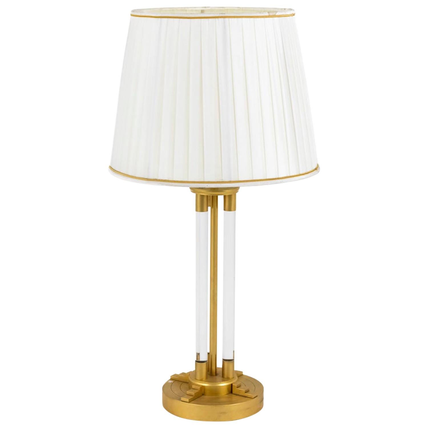 Lamp in Lucite and Gilt Bronze, 1940s